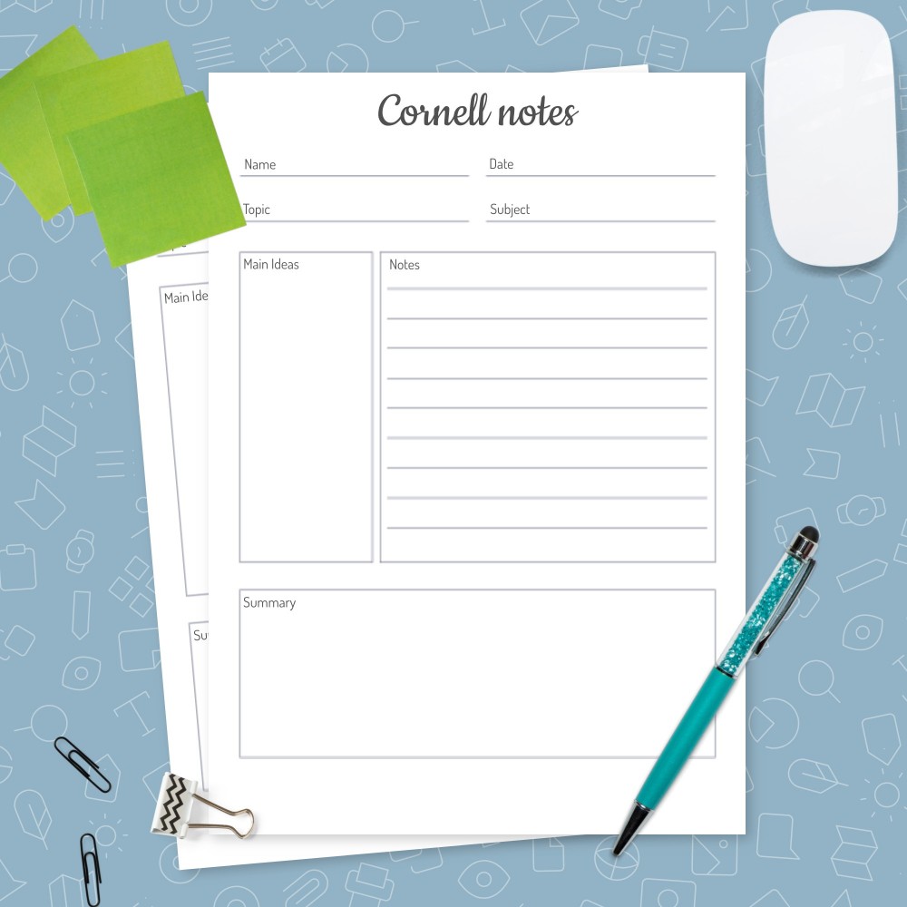 Download Printable Cornell Notes Method Template Template