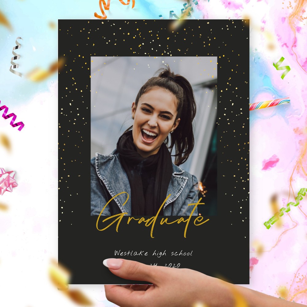 Customize and Download Dark Style Graduation Announcement