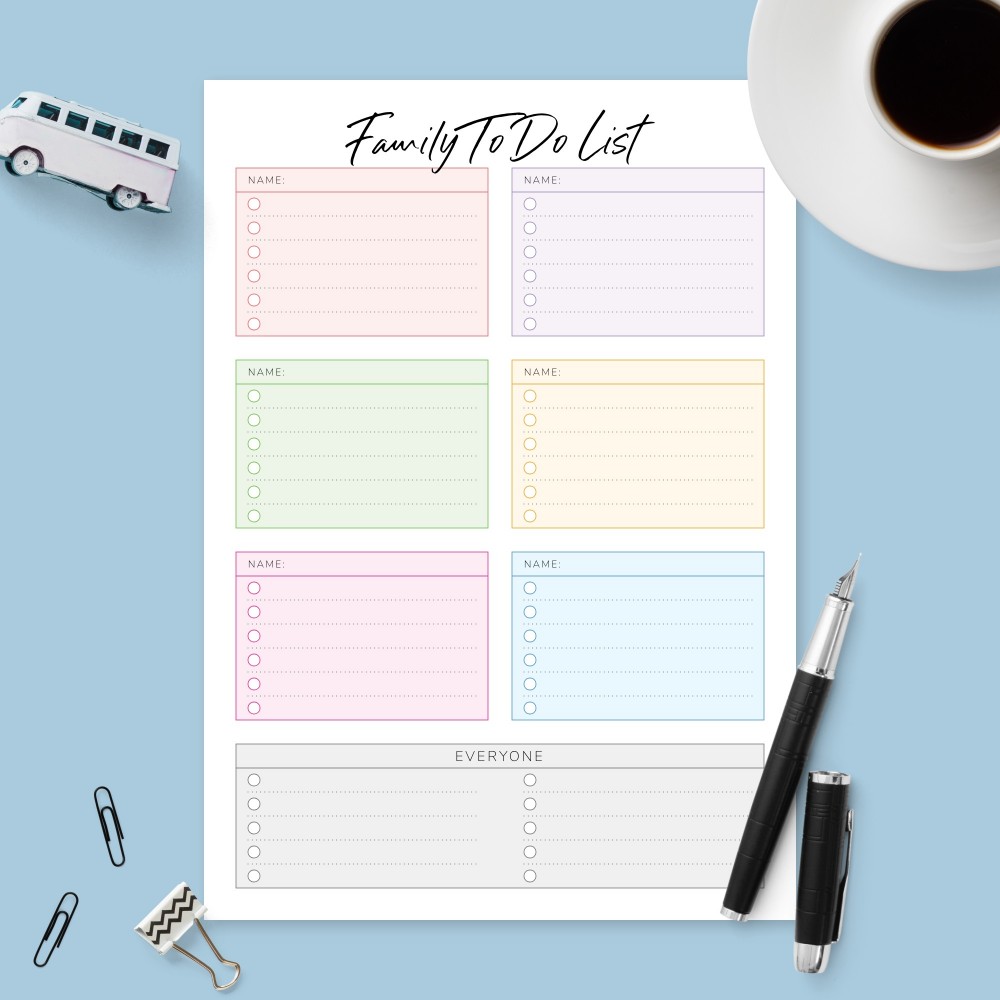 Download Printable Family Household Organizer &amp;amp; To Do List Template