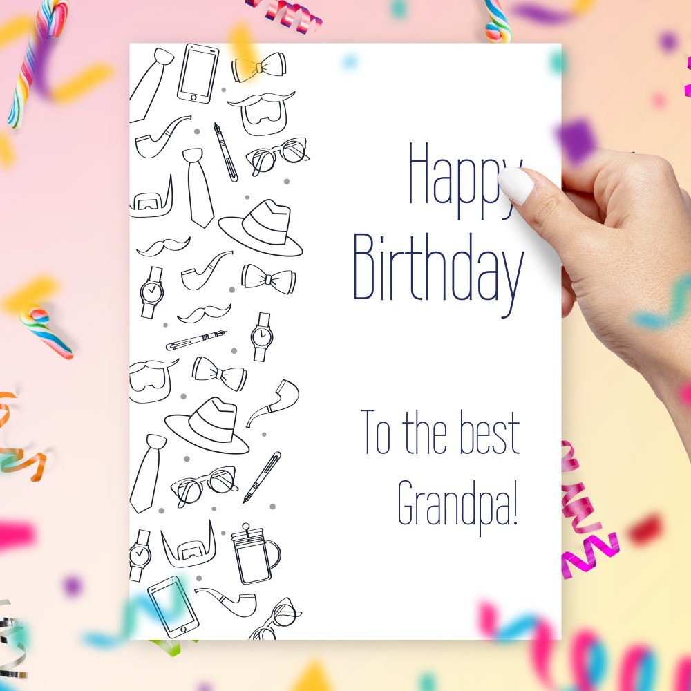 Customize and Download Happy Birthday Card To The Best Grandpa