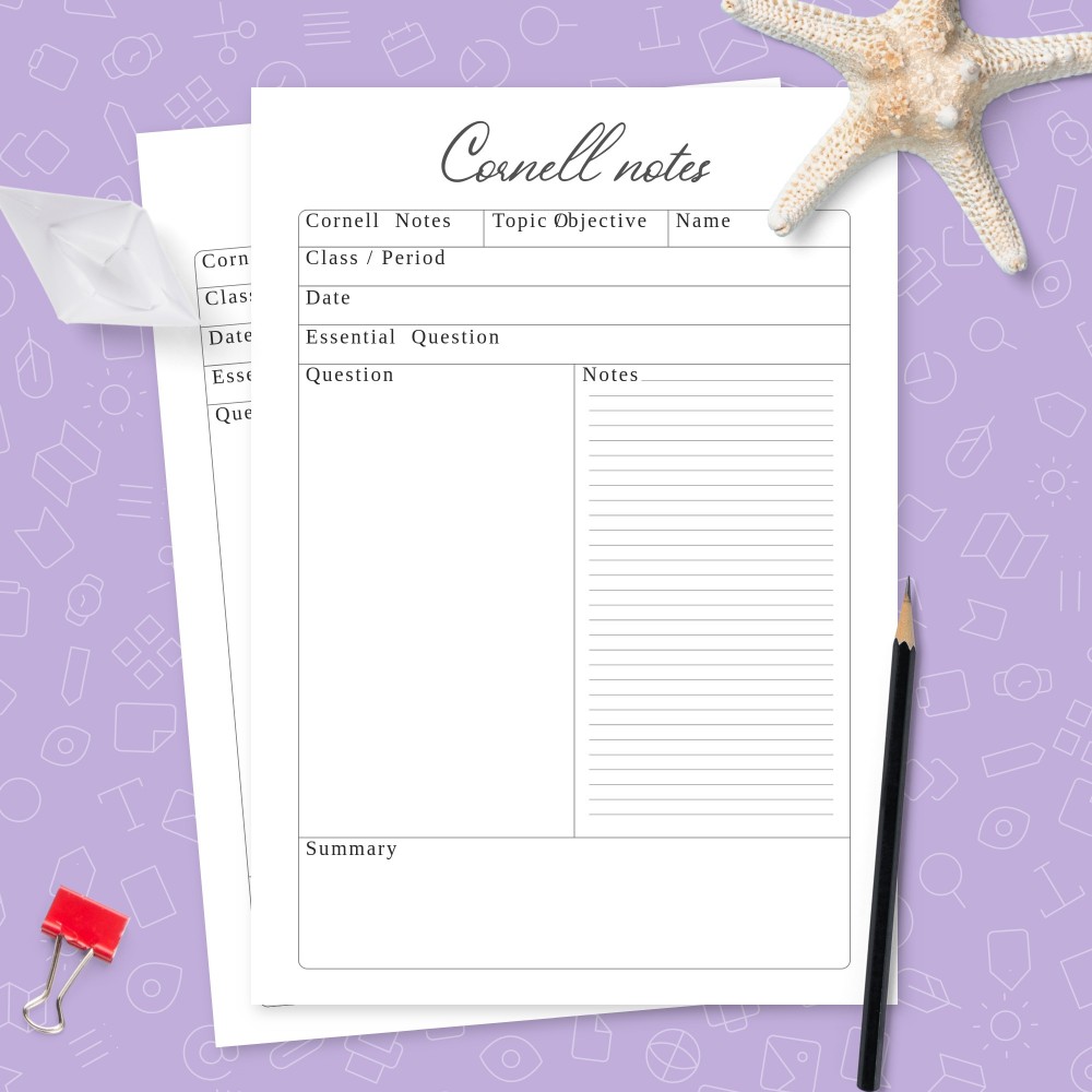 Download Printable Original Cornell Notes Template Template