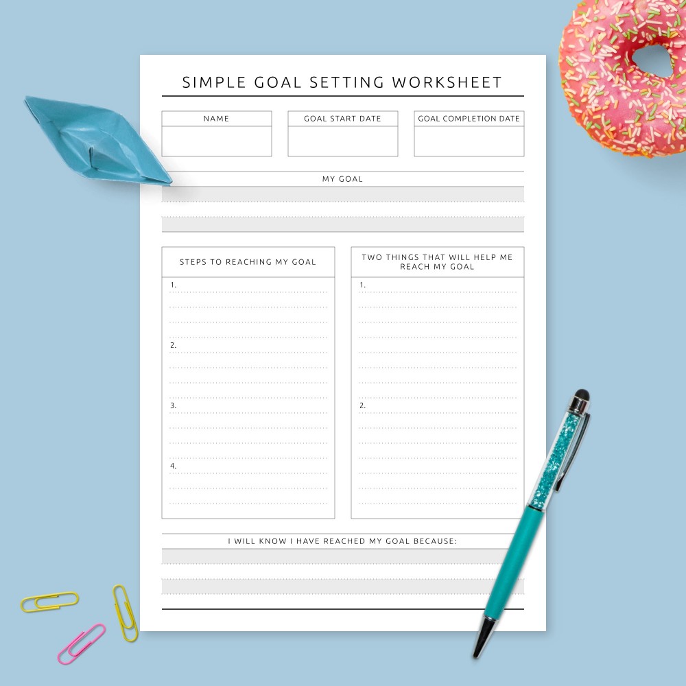 Download Printable Personal Goal Planning - Formal Design Template