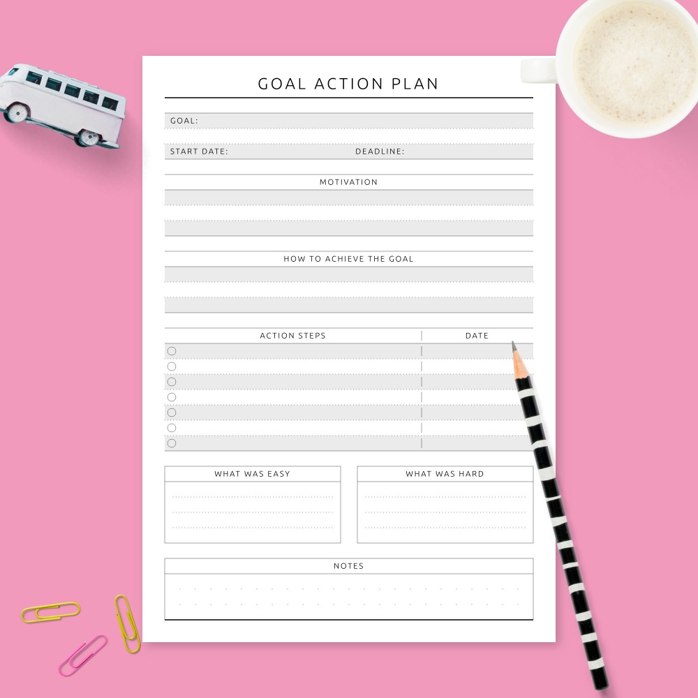 Download Printable Reaching Goal Planner - Formal Design Template
