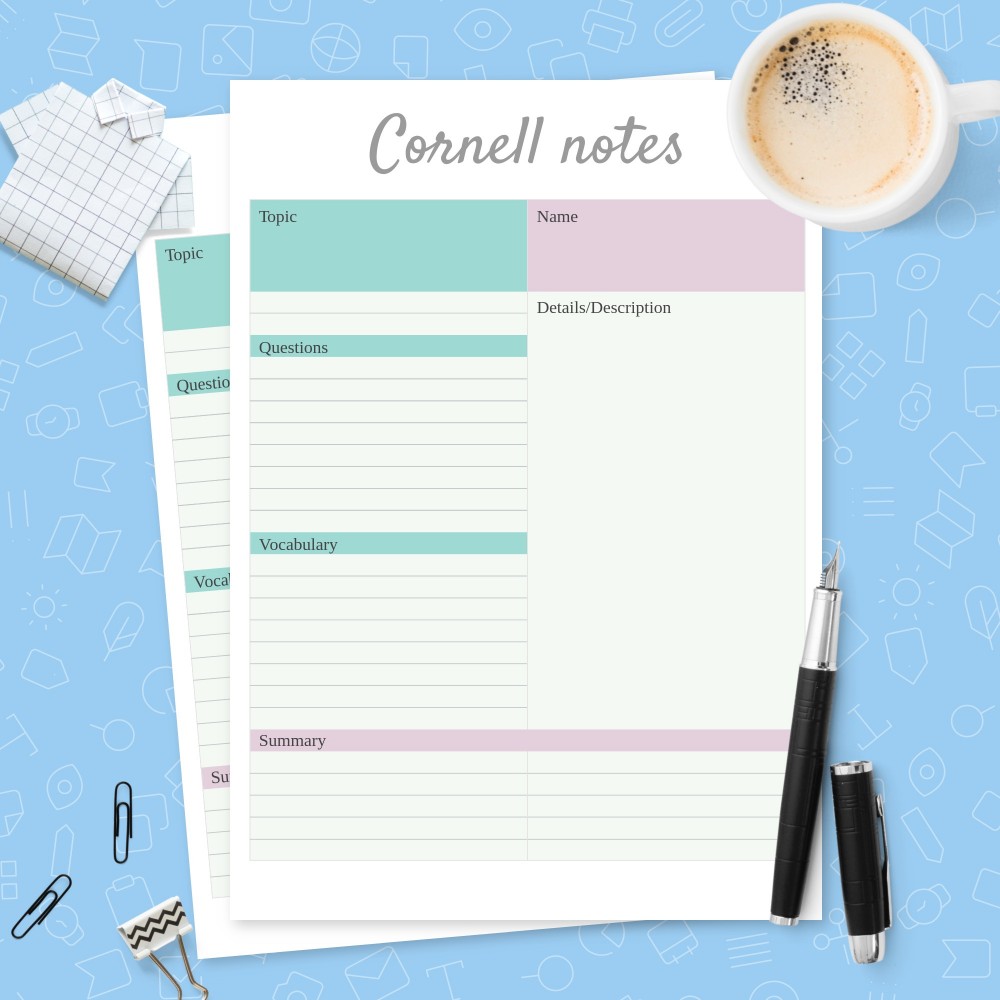 Download Printable Simple Cornell Notes Template Template