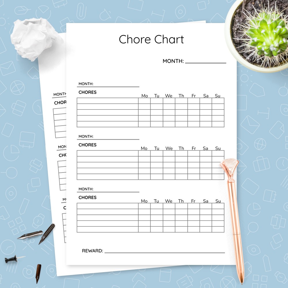 Download Printable Simple Monthly Chore Chart Template Template