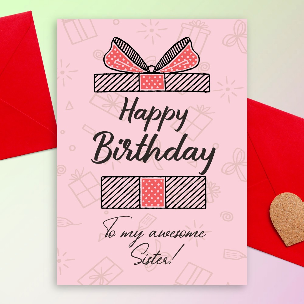 Customize and Download Surprise Box Birthday Card For Sister