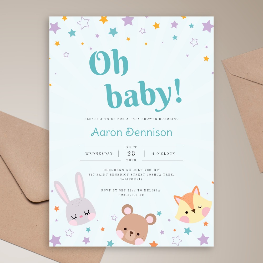 Customize and Download Toy Animals Baby Shower Invitation