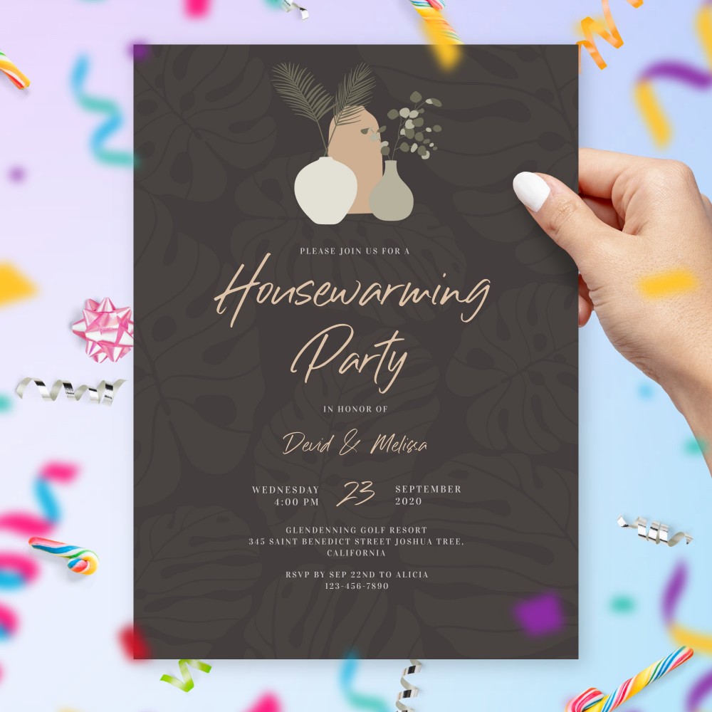 Customize and Download Tropical Housewarming Party Invitation