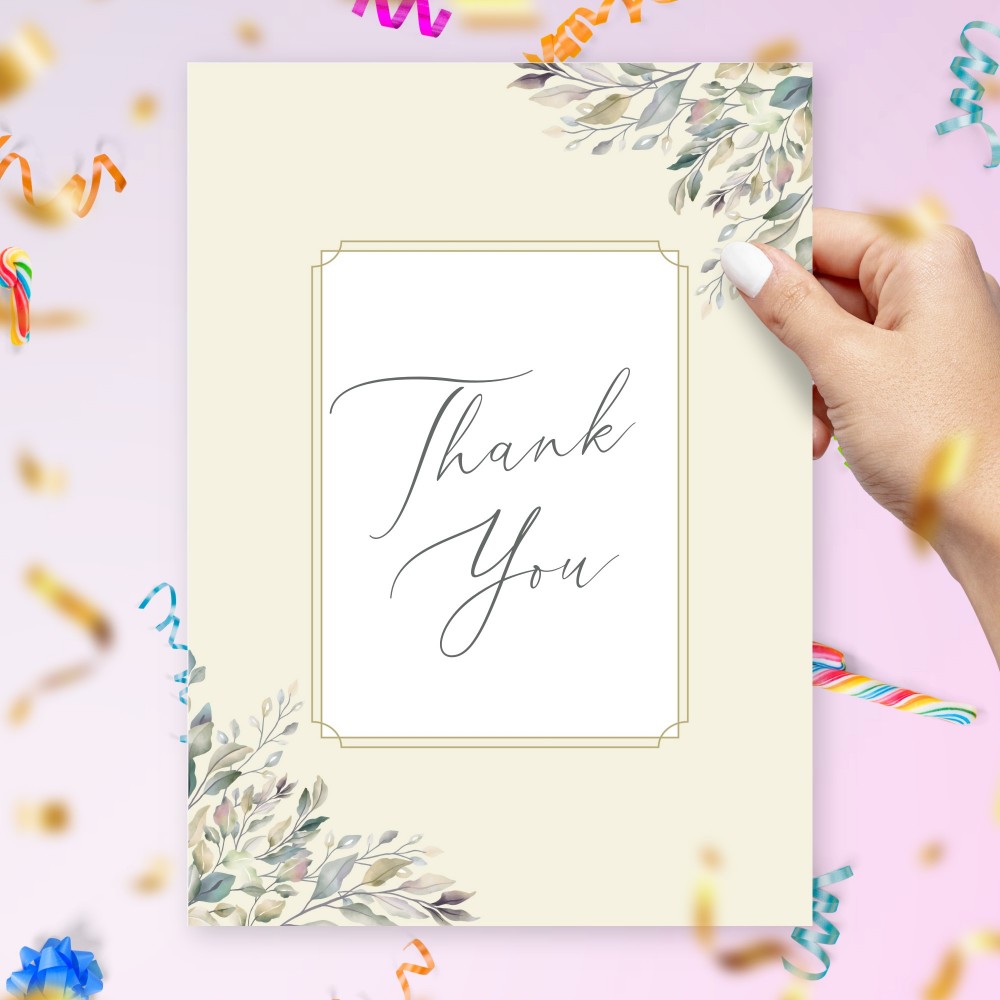 Customize and Download Willow Greenery Thank You Card