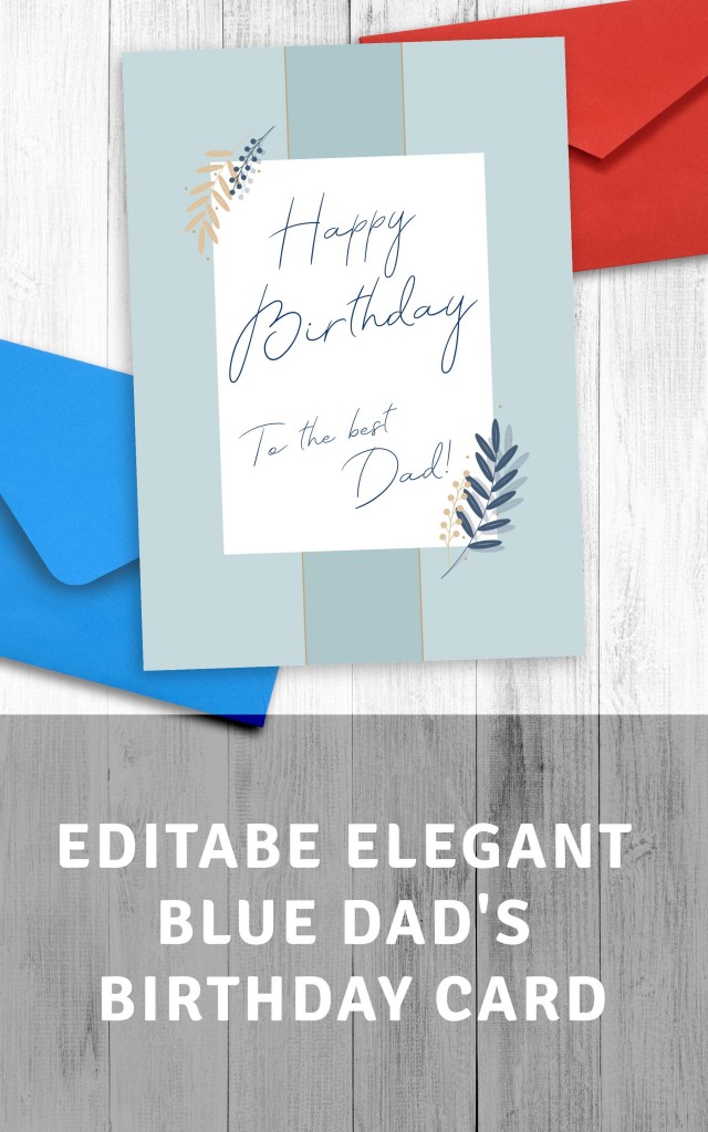 Get Elegant Blue Dad&amp;#039;s Birthday Card