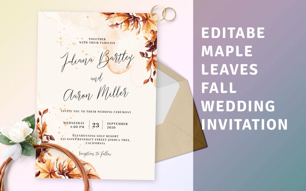 Custom Maple Leaves Fall Wedding Invitation
