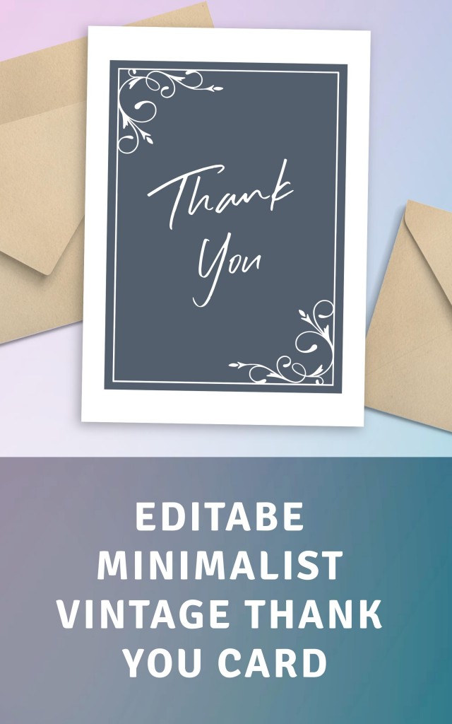 Get Minimalist Vintage Thank You Card