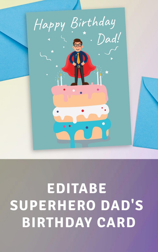 Get Superhero Dad&amp;#039;s Birthday Card