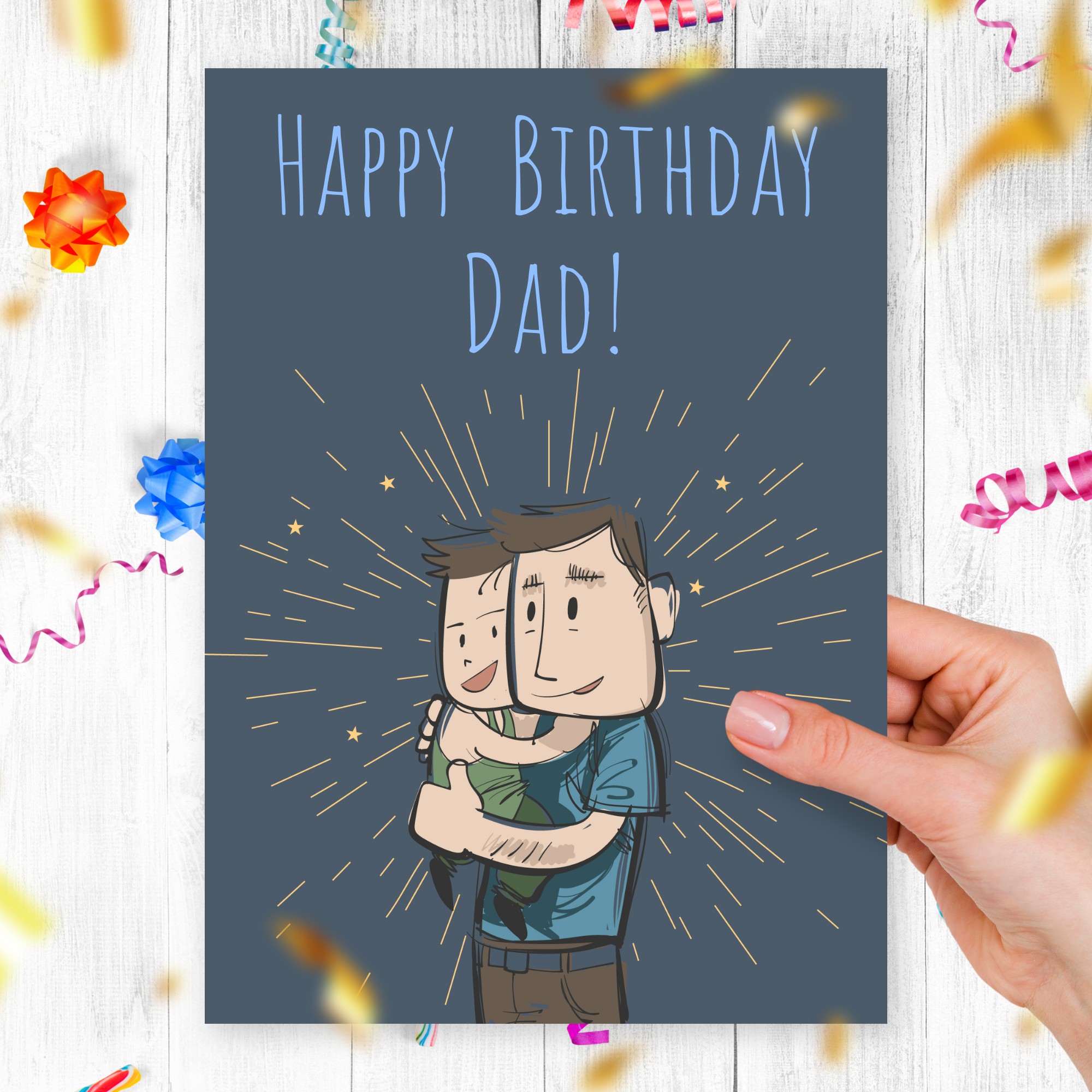 Birthday Card to Dad from Son Template Editable Online