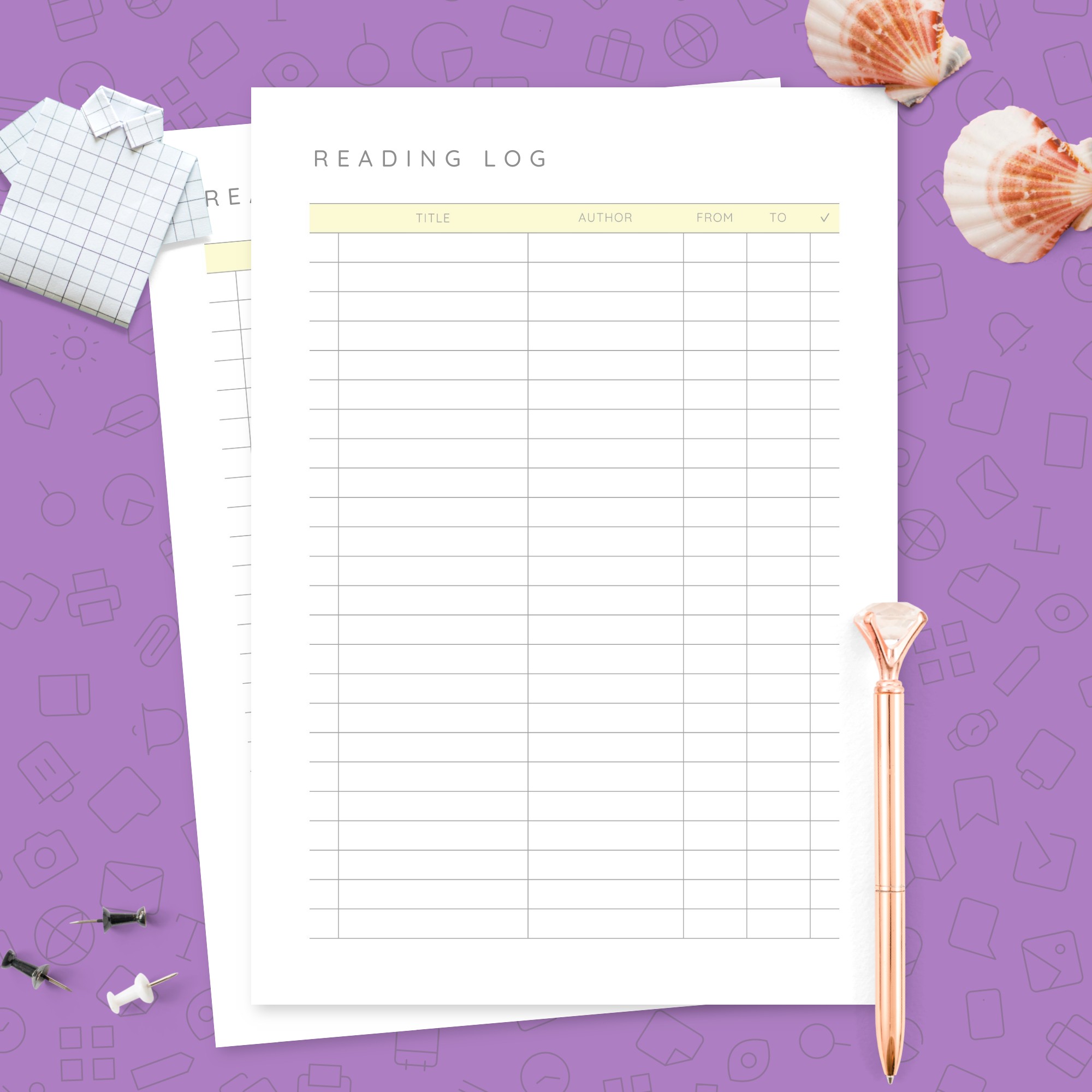 Blank Reading Log Template Template - Printable PDF