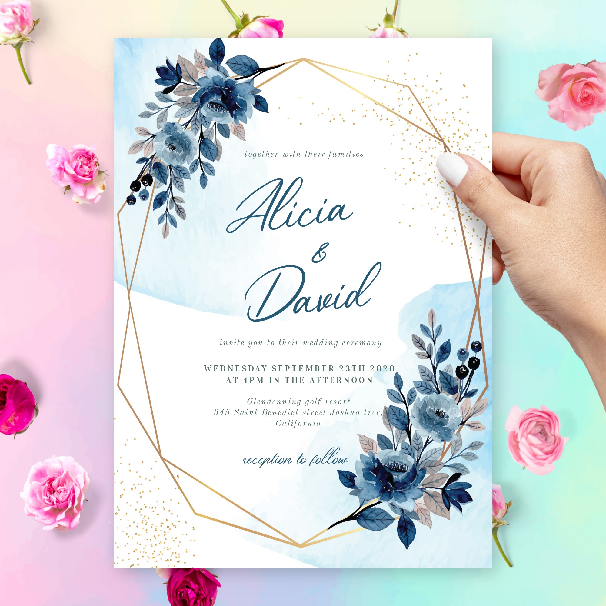 blue-floral-geometric-winter-wedding-invitation-template-online-maker