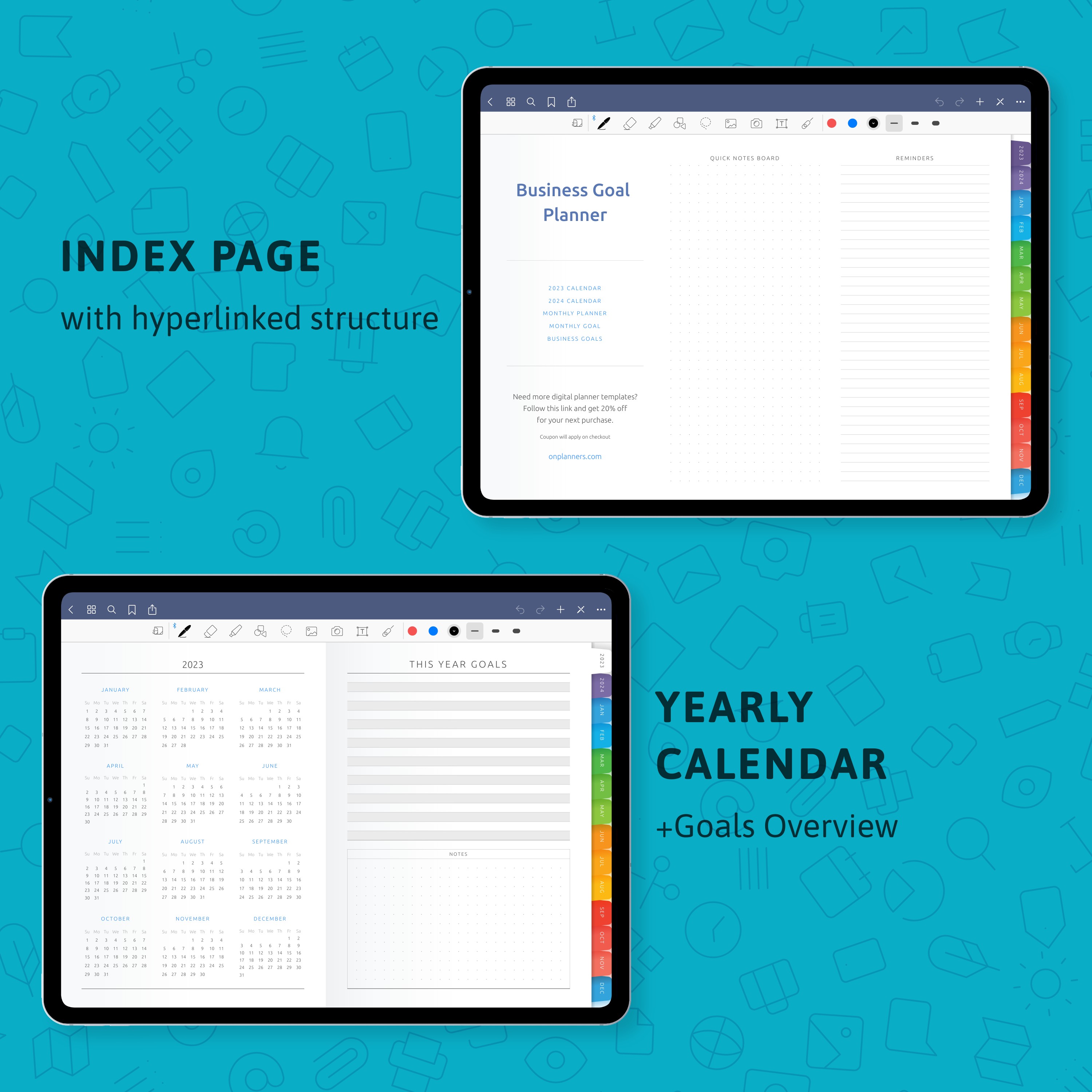 Digital Business Goal Planner Template for: GoodNotes; Notability; iPad ...