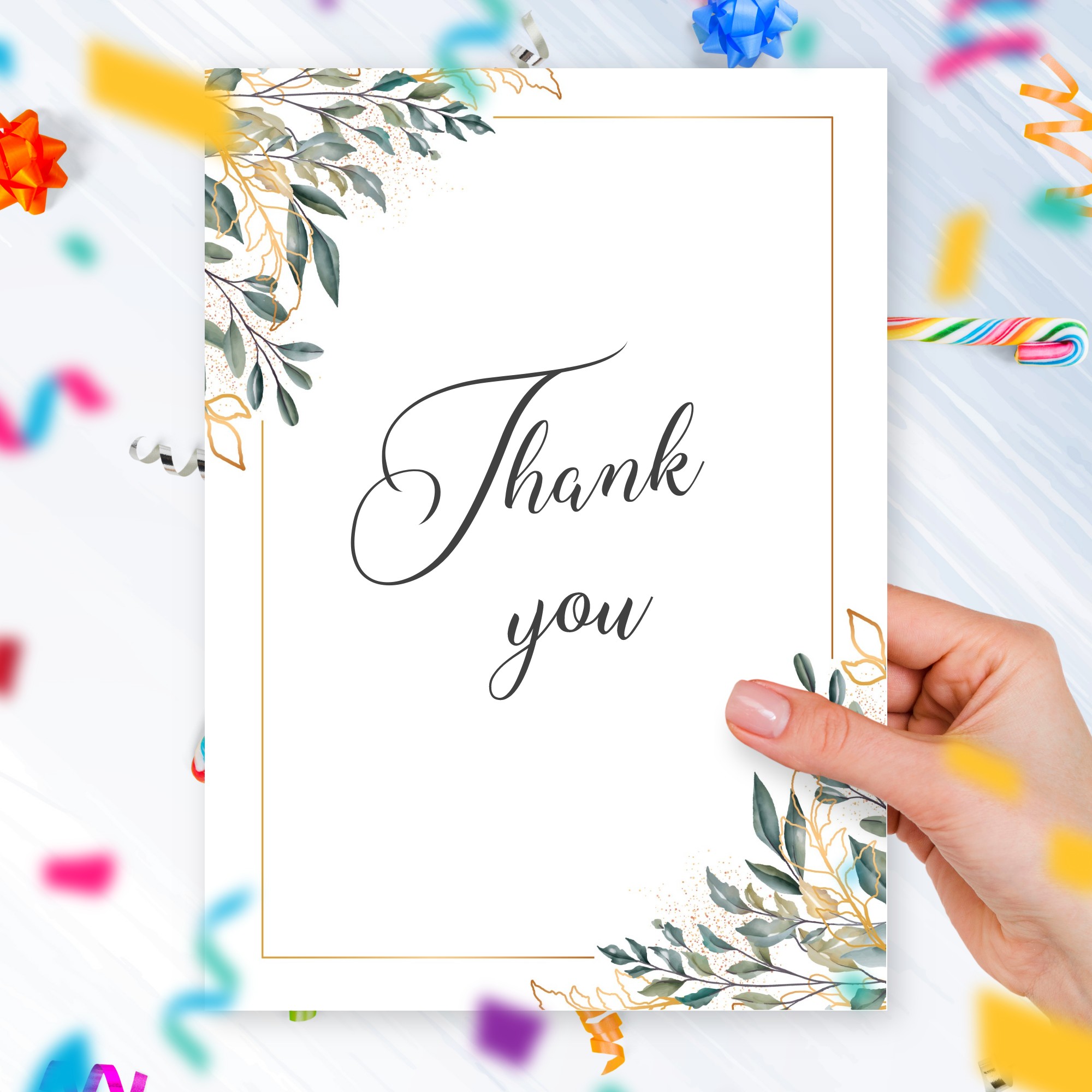 Classic Style Thank You Graduation Card Template Editable Online