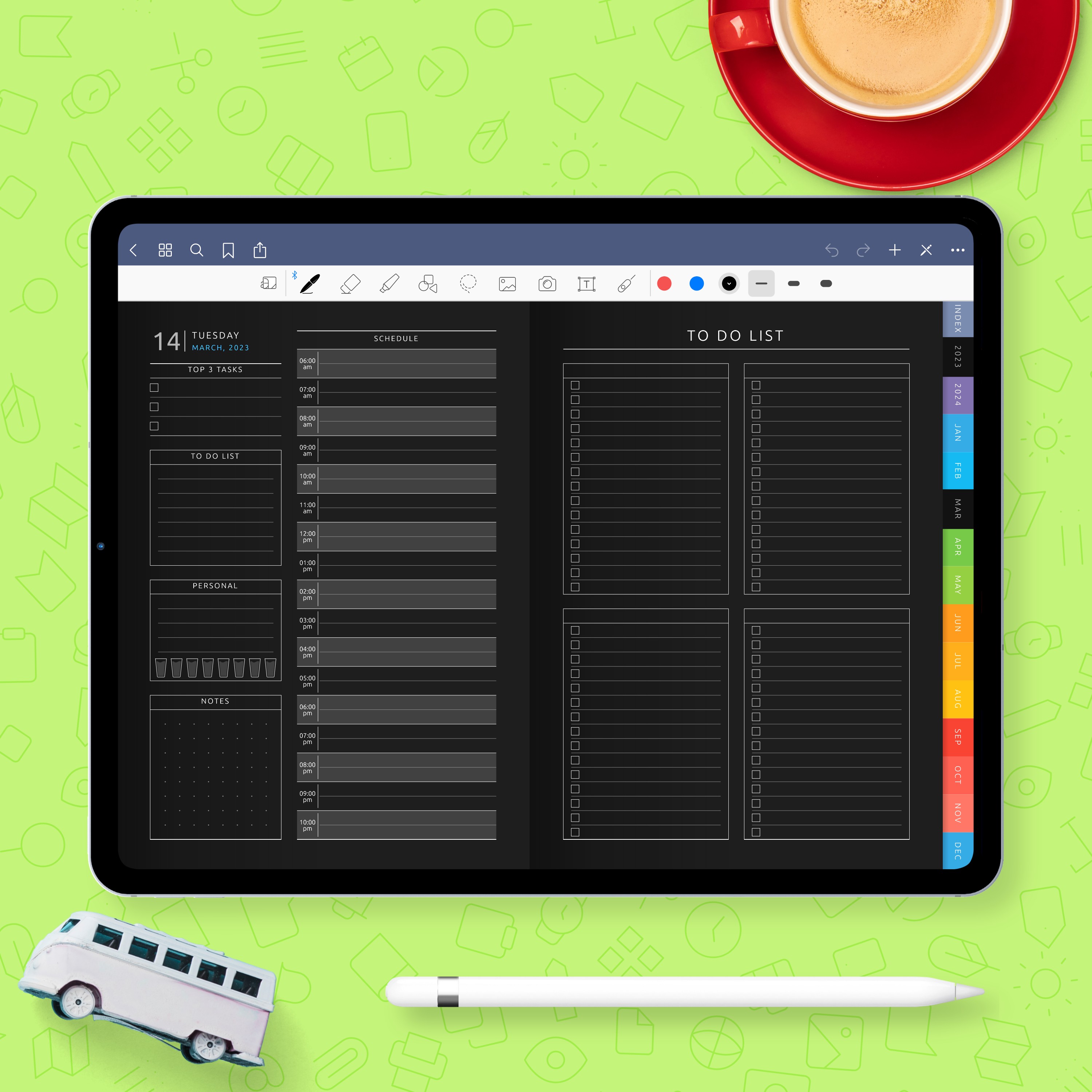 Digital Daily Planner Pdf For Goodnotes Notability Ipad Android