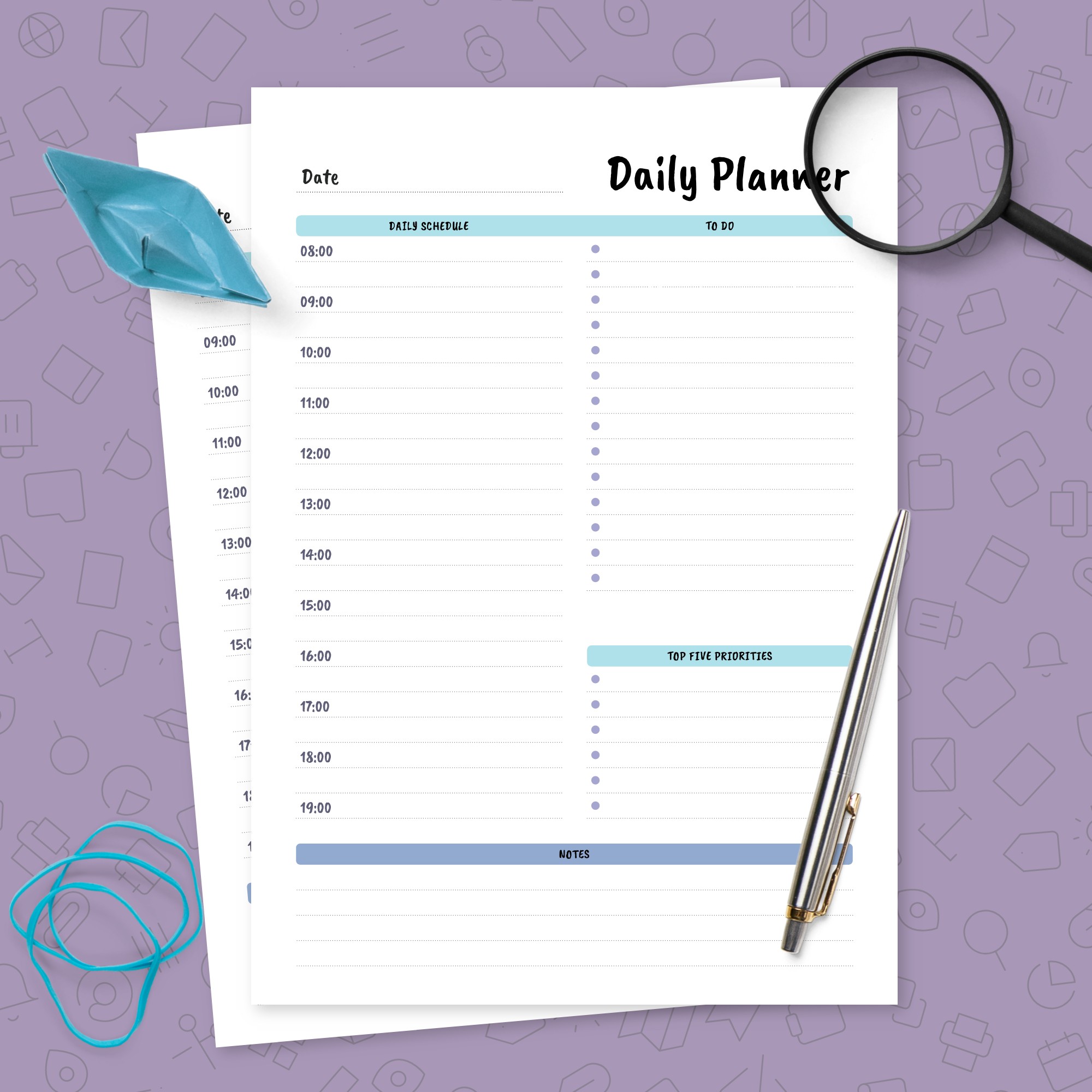 Daily Organizer Template Template - Printable PDF