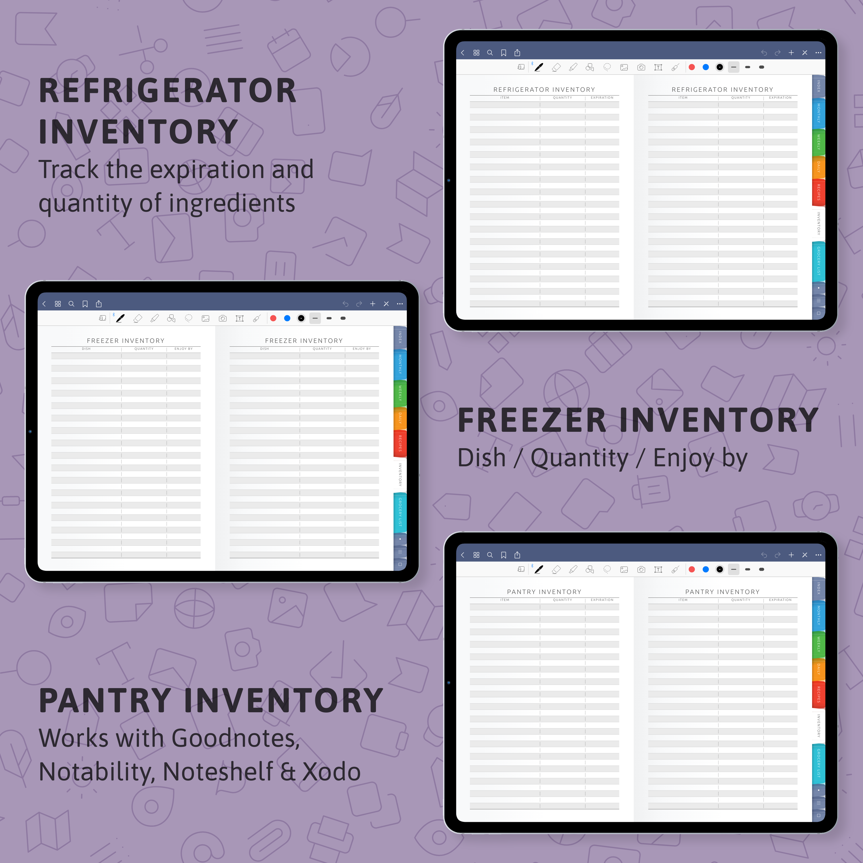 Digital Meal Planner (Light Theme) for handwriting apps - download for ...