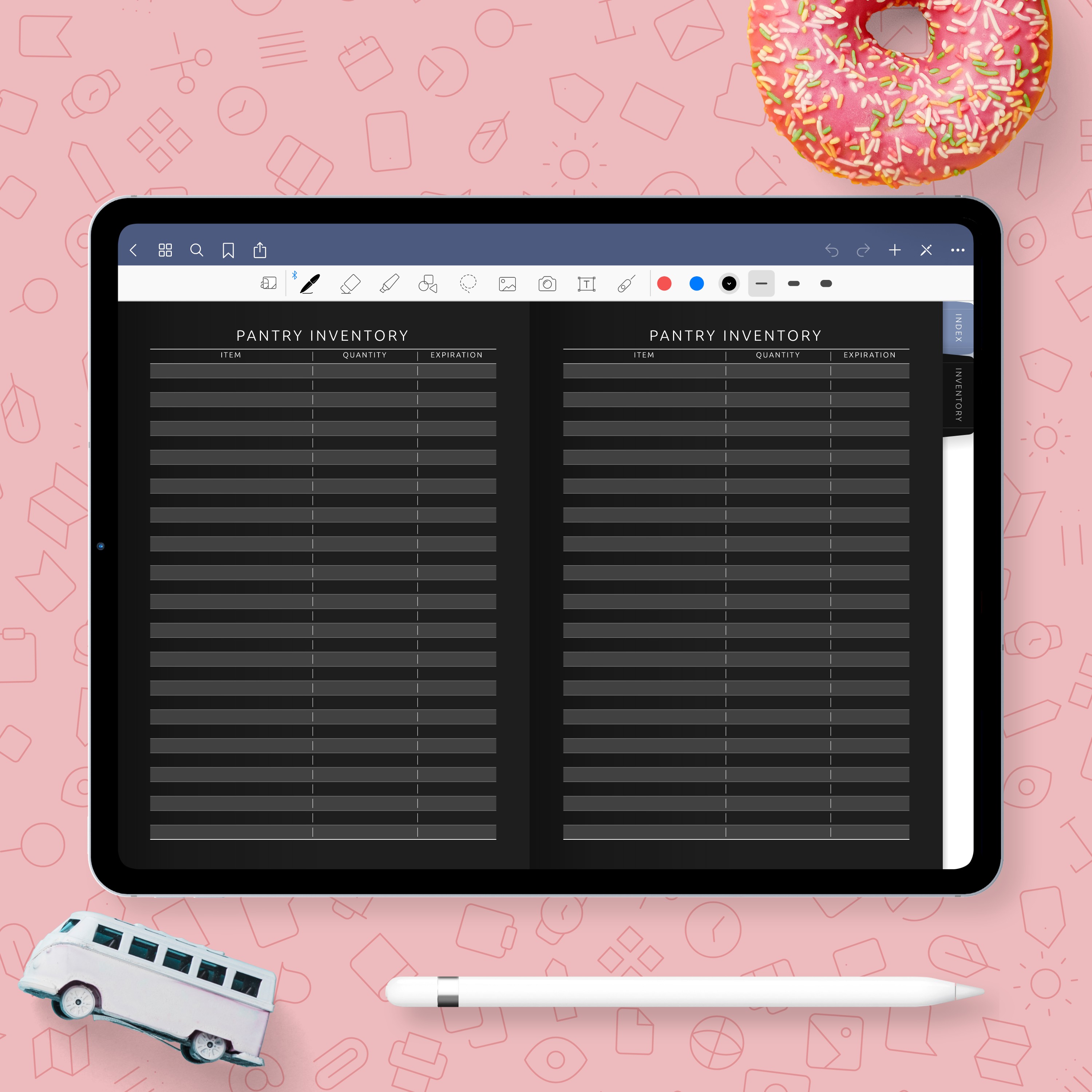 Digital Pantry Inventory PDF for GoodNotes; Notability; iPad; Android
