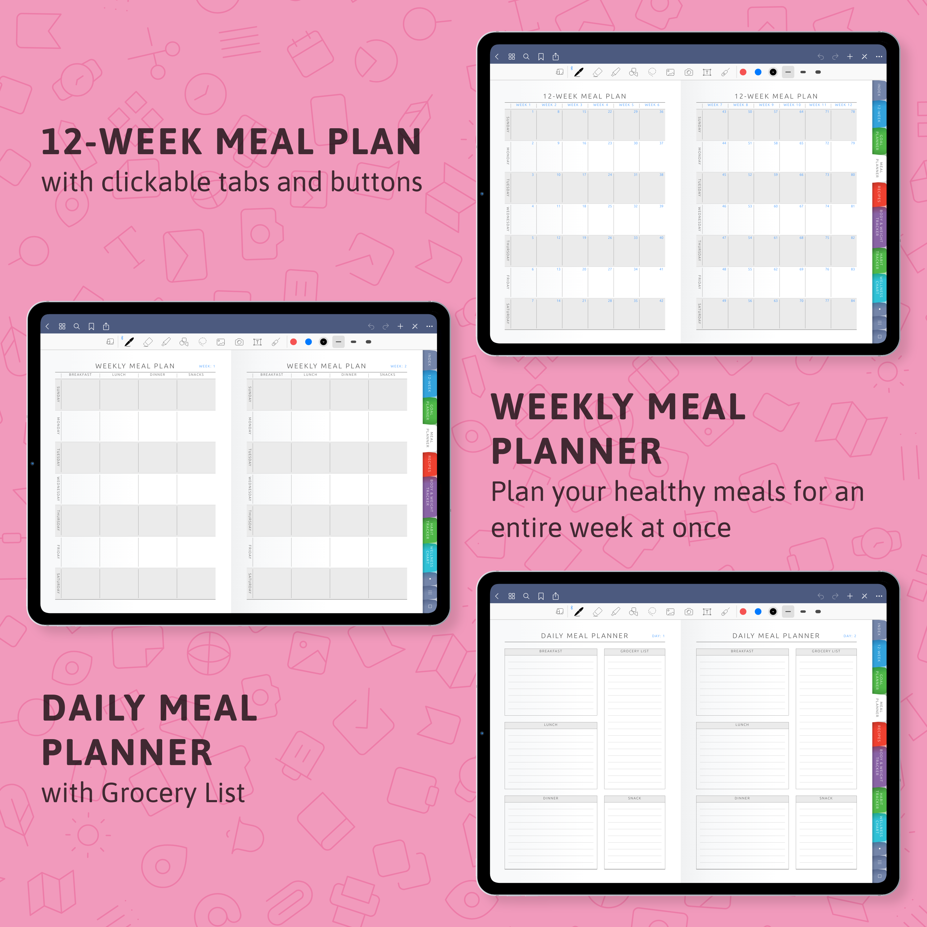 Digital Weight Loss Planner For Goodnotes Notability Ipad Android 0754