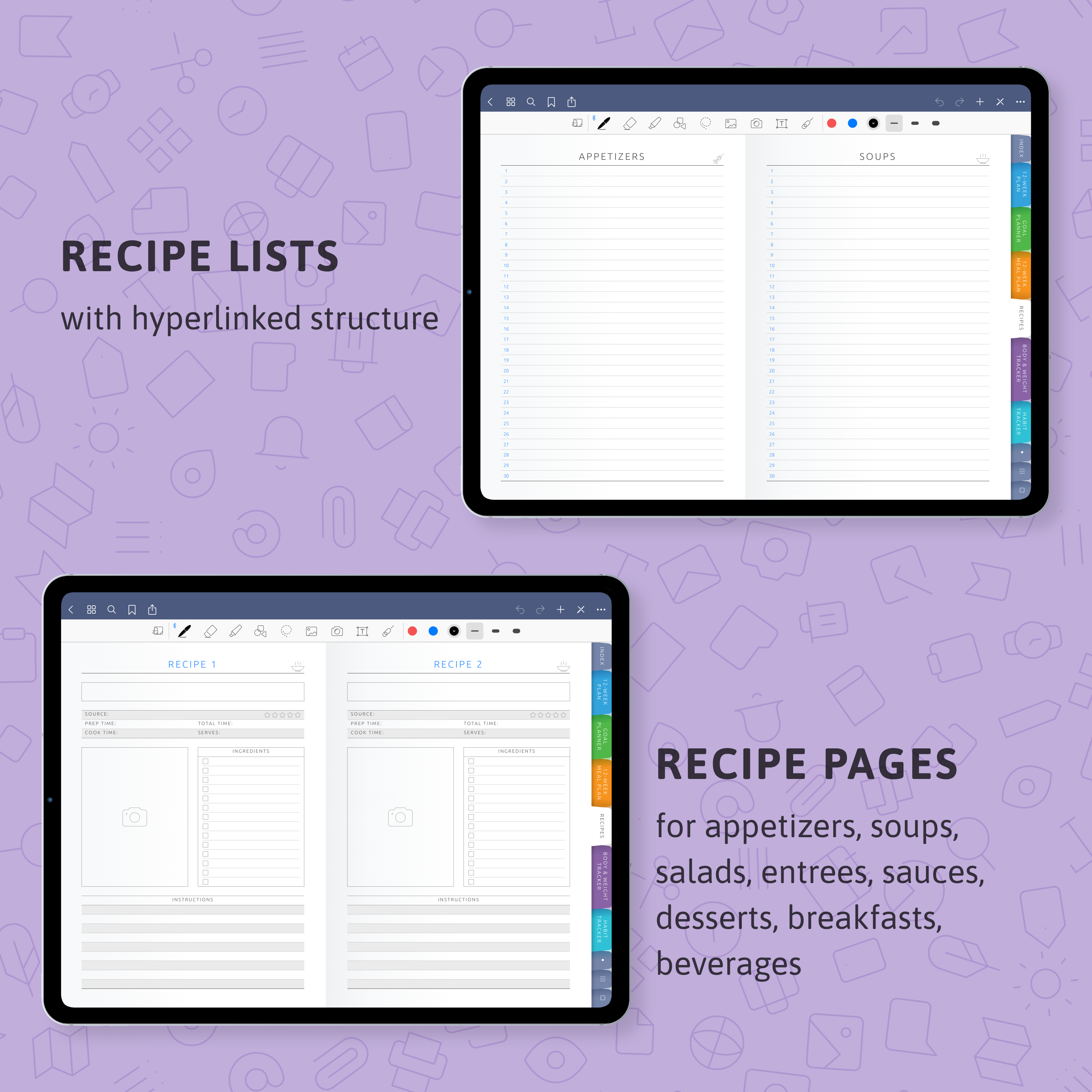 Digital Wellness Planner (Light Theme) for handwriting apps - download ...