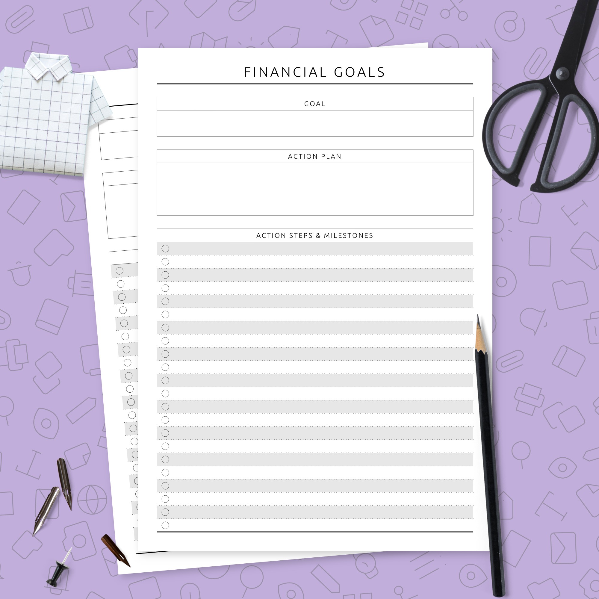 Financial Goals Template Template Printable PDF