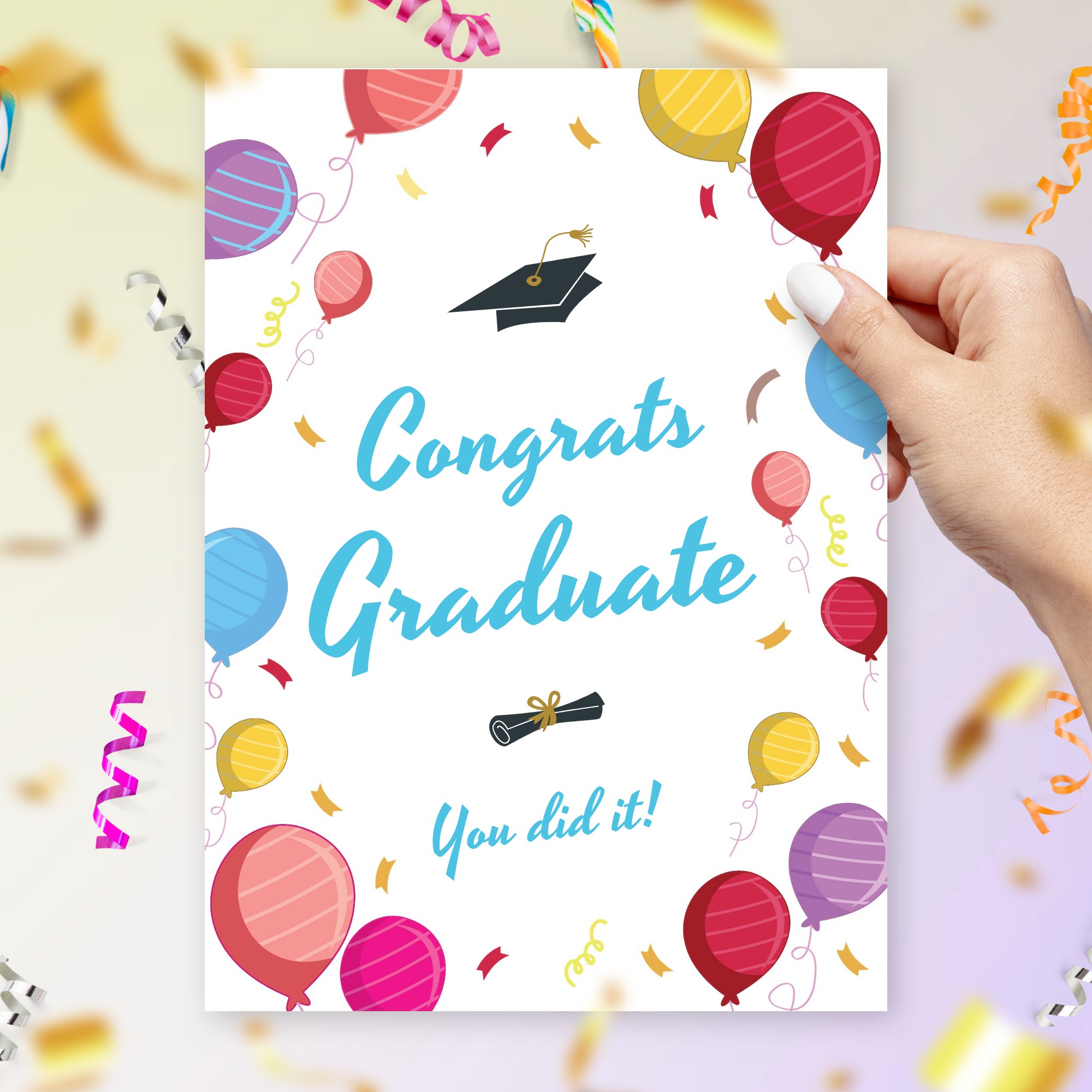 Funny Congrats Graduation Card Template Editable Online