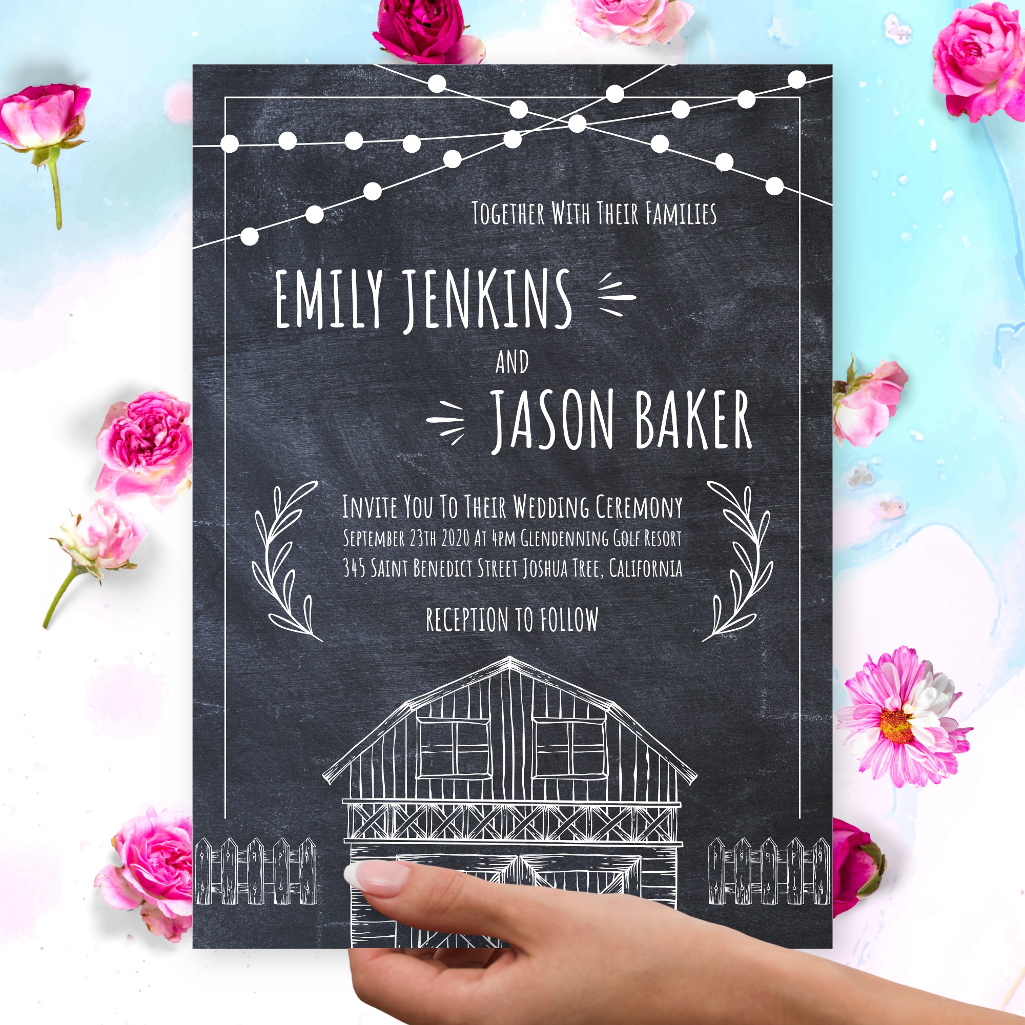 Funny Chalkboard Wedding Invitation Template Online Maker