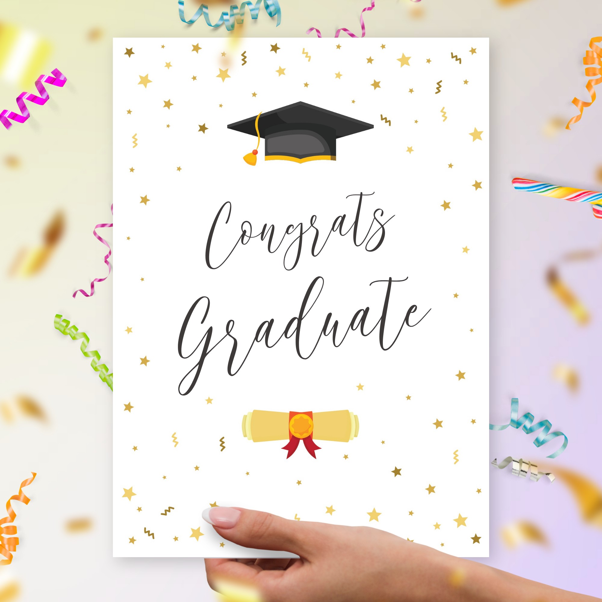 High School Graduation Card Template Template Editable Online