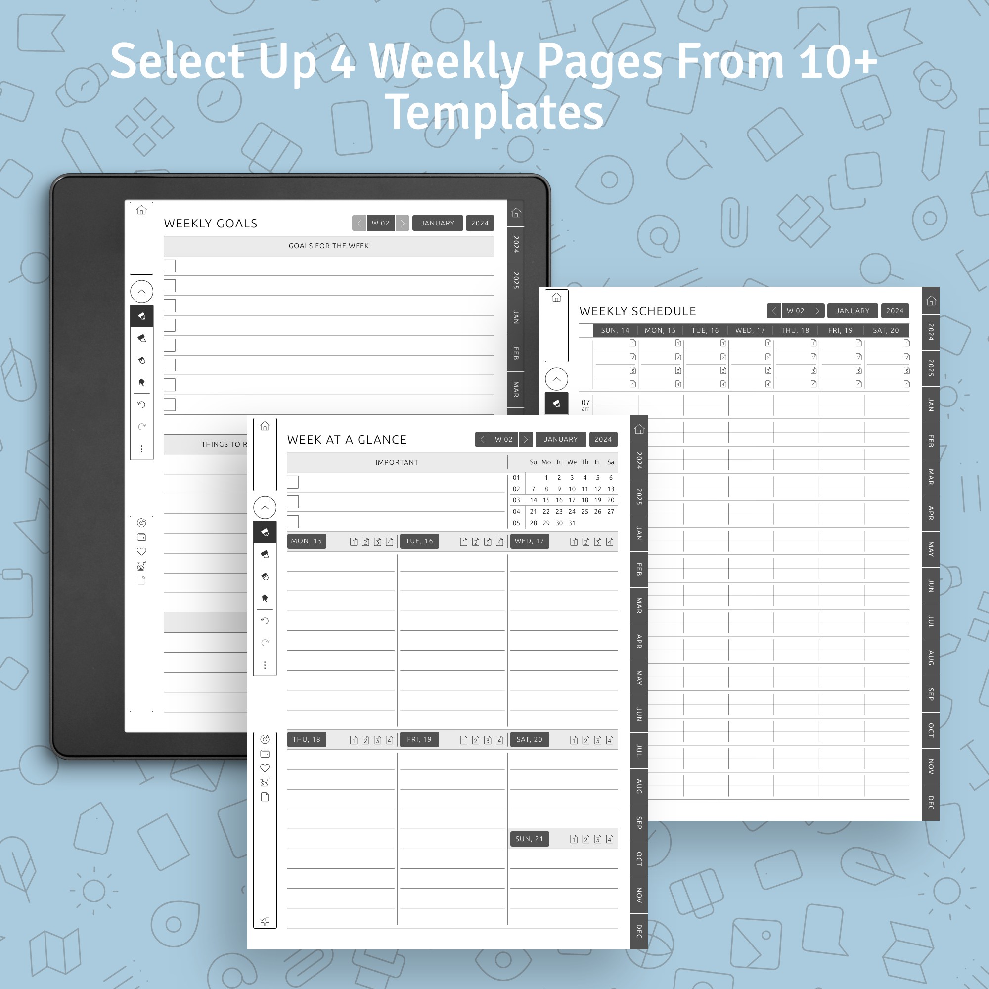 Digital Monthly Planner for Kindle Scribe