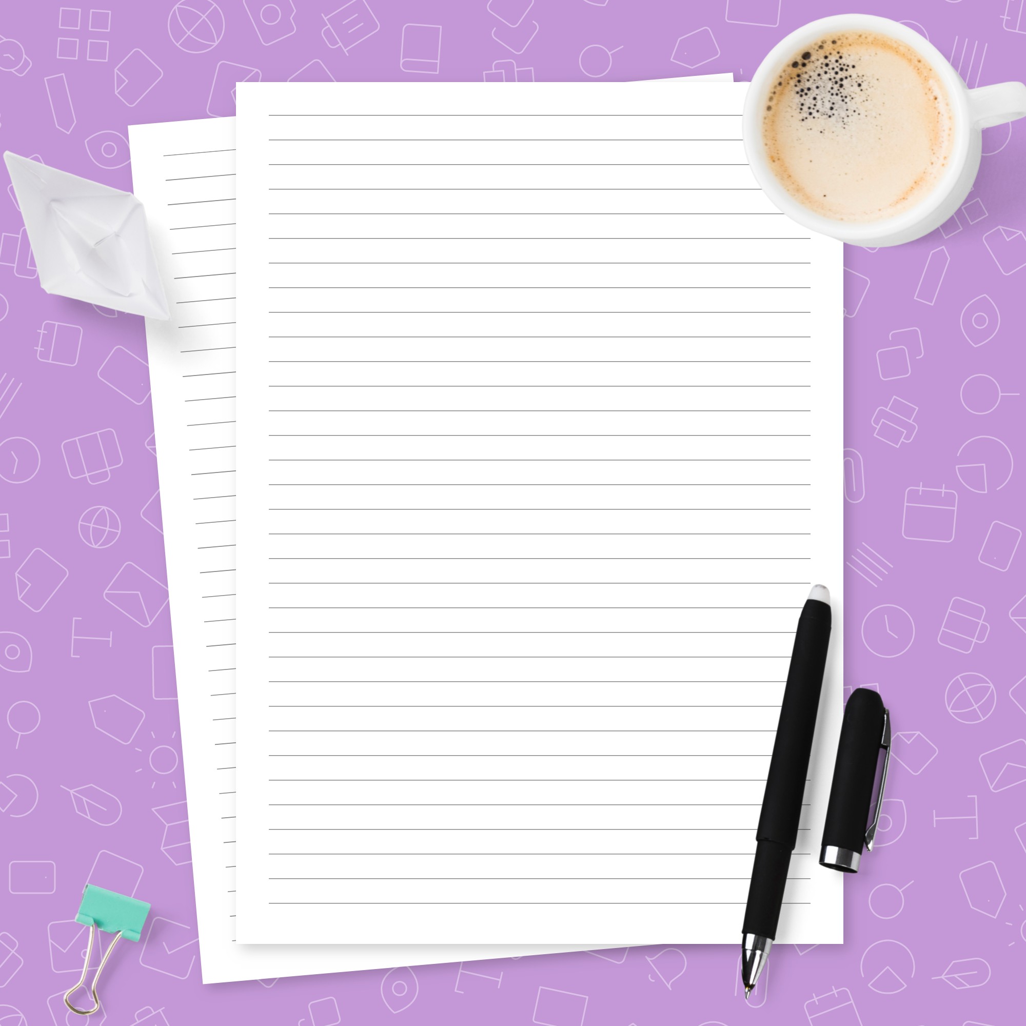 Lined Paper Template 6mm Template - Printable PDF