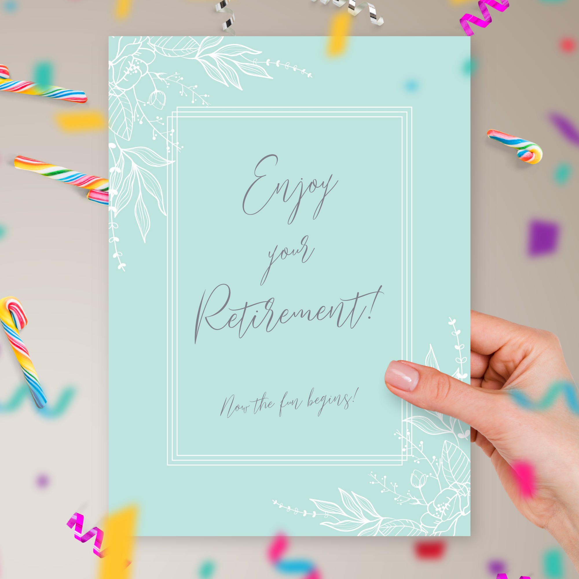 Mint Congratulations Retirement Card Template Editable Online