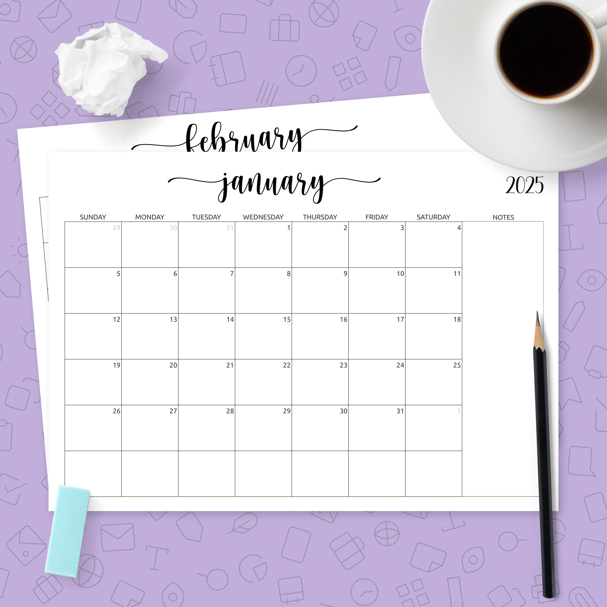 2022 mini calendar printable free