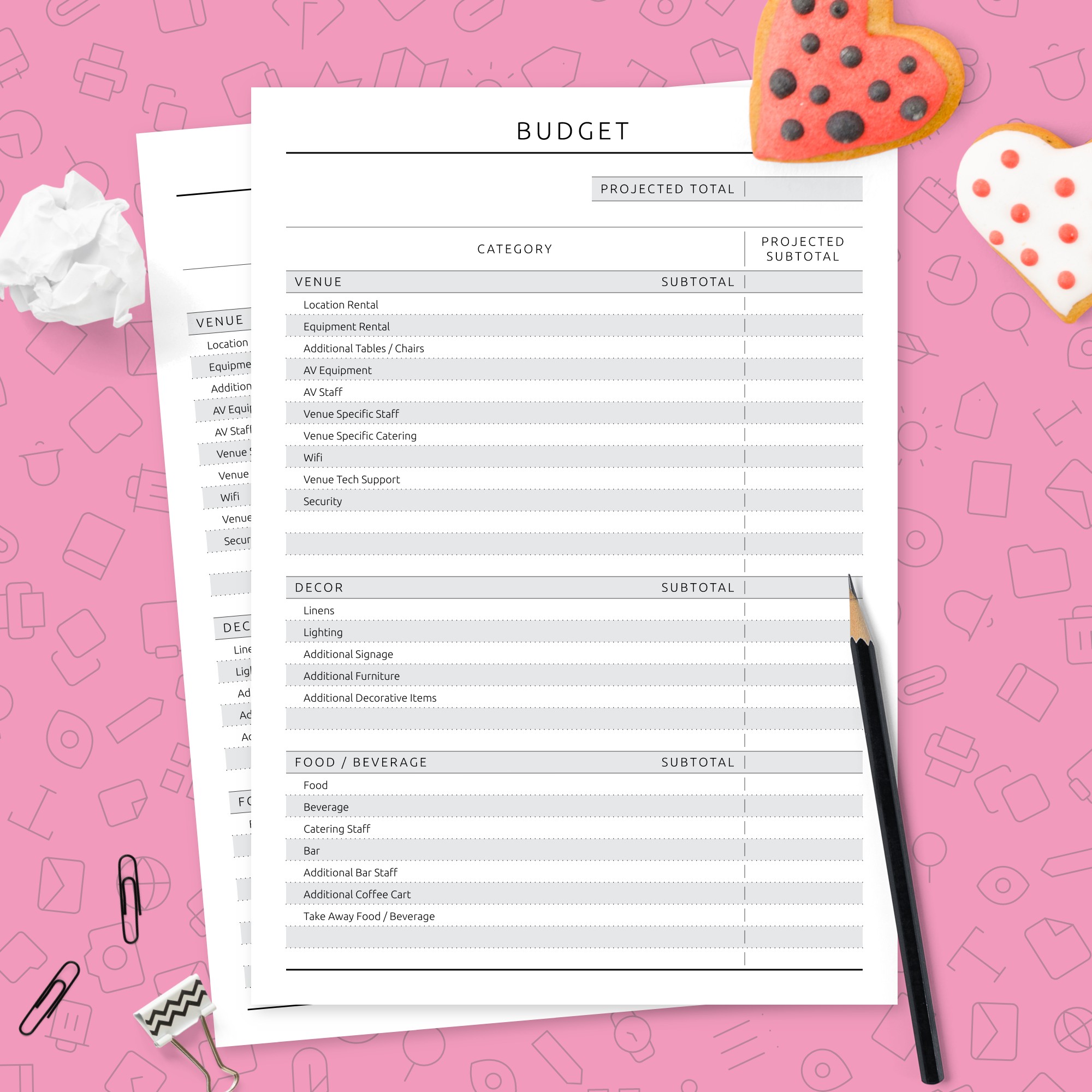 Party Budget Template Original Style Template Printable PDF