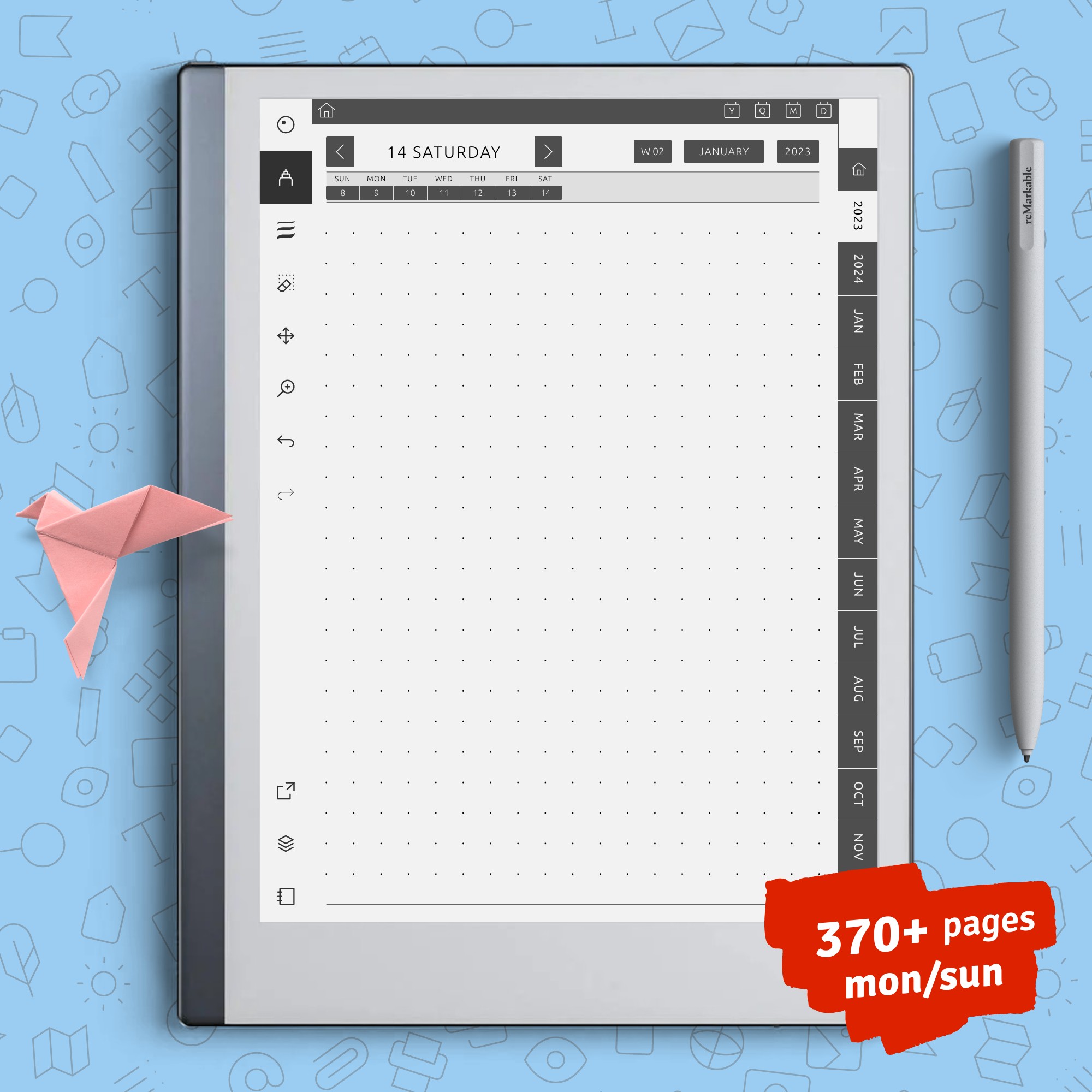 Download 2024 2025 ReMarkable Daily Dot Grid Notebook PDF