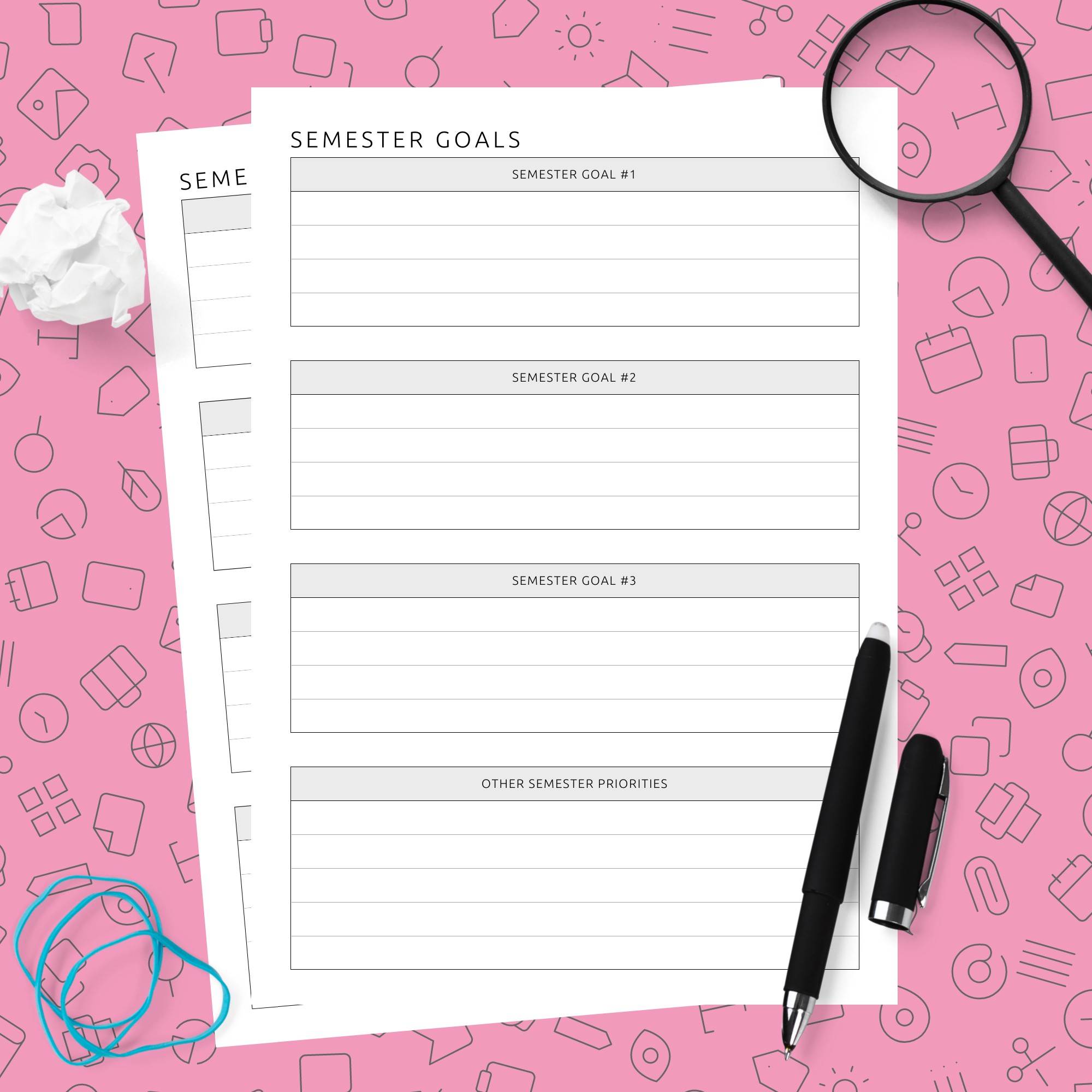 Semester Goals Template Template Printable PDF