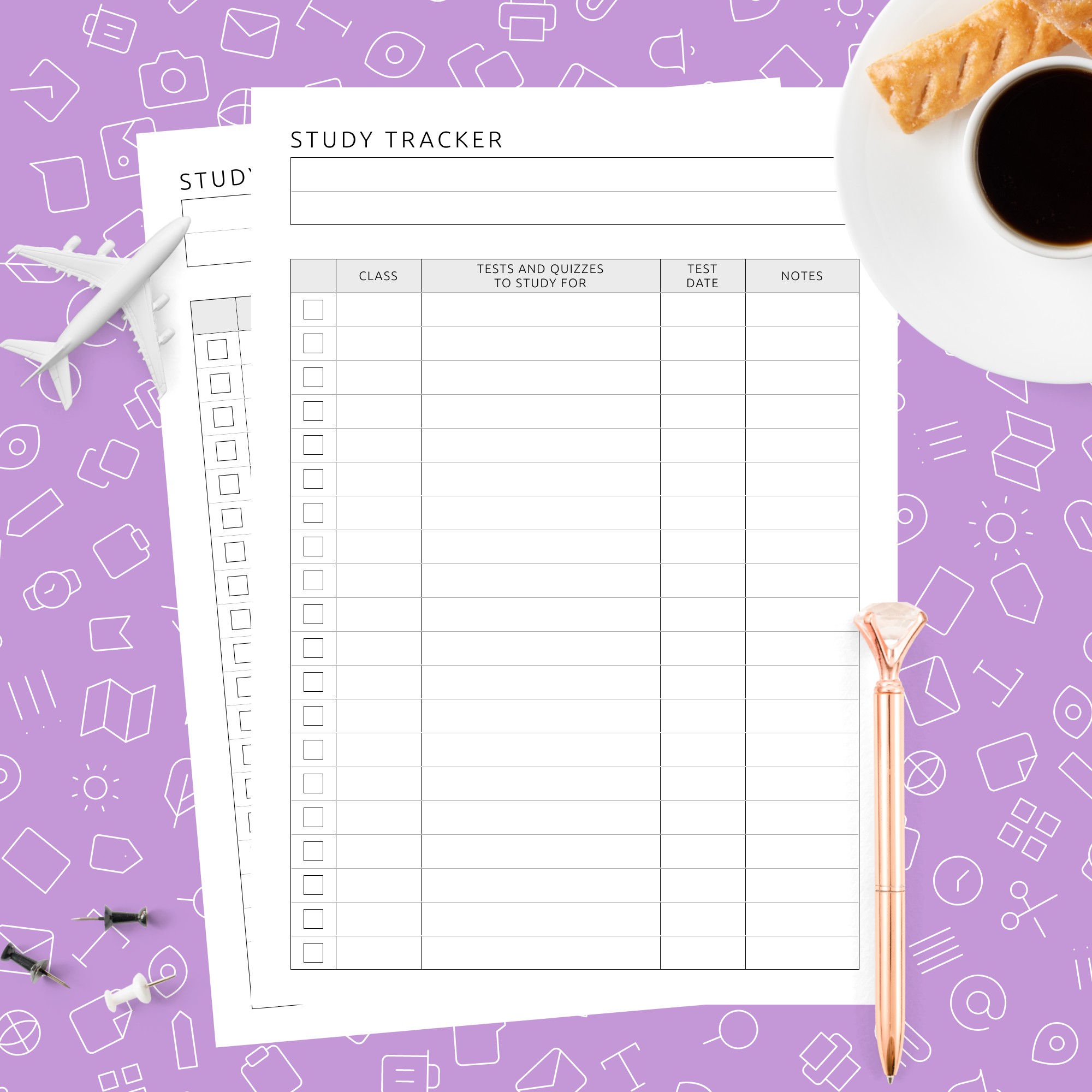 Study Tracker Template Template - Printable PDF