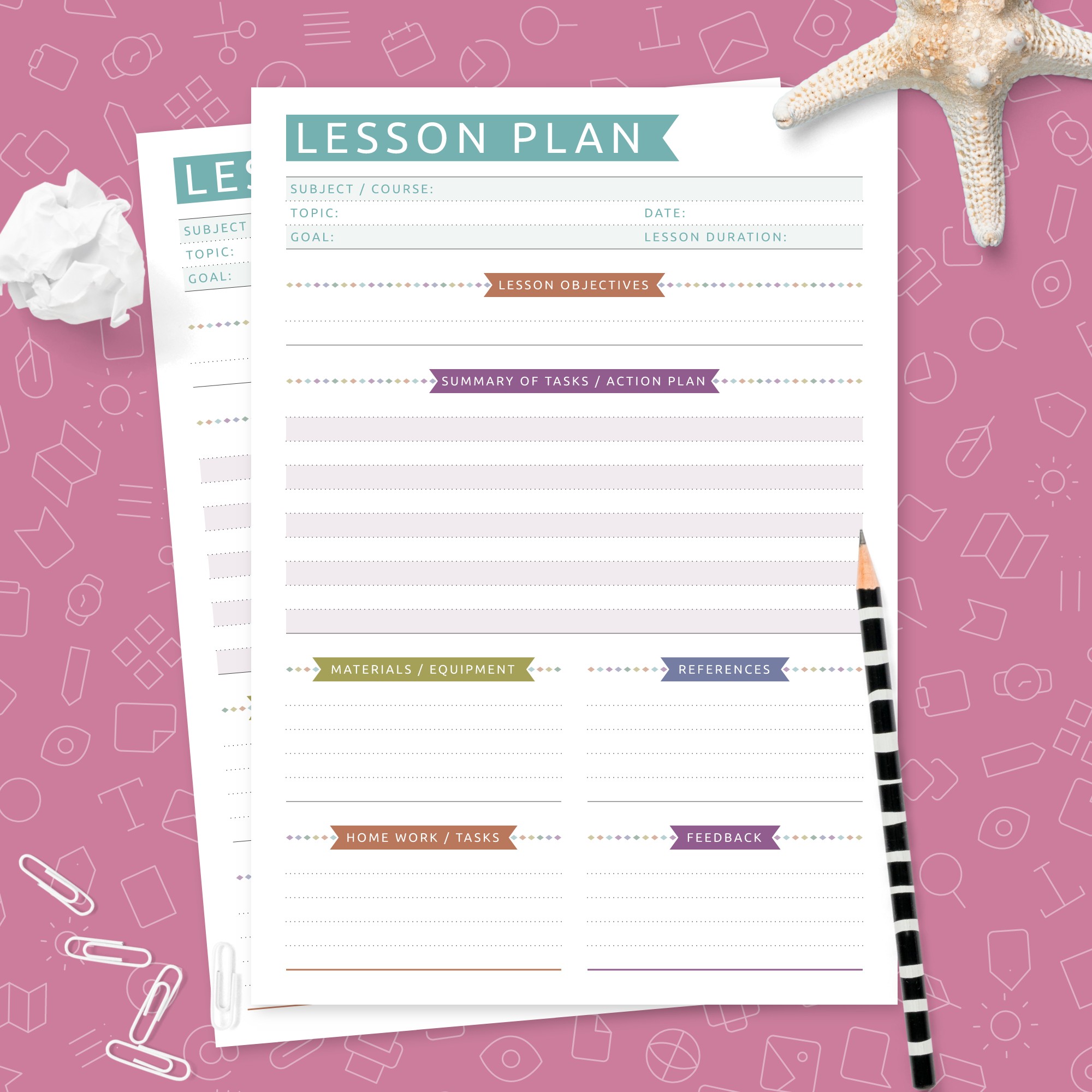 Teacher Lesson Plan Template (Casual) Template - Printable PDF