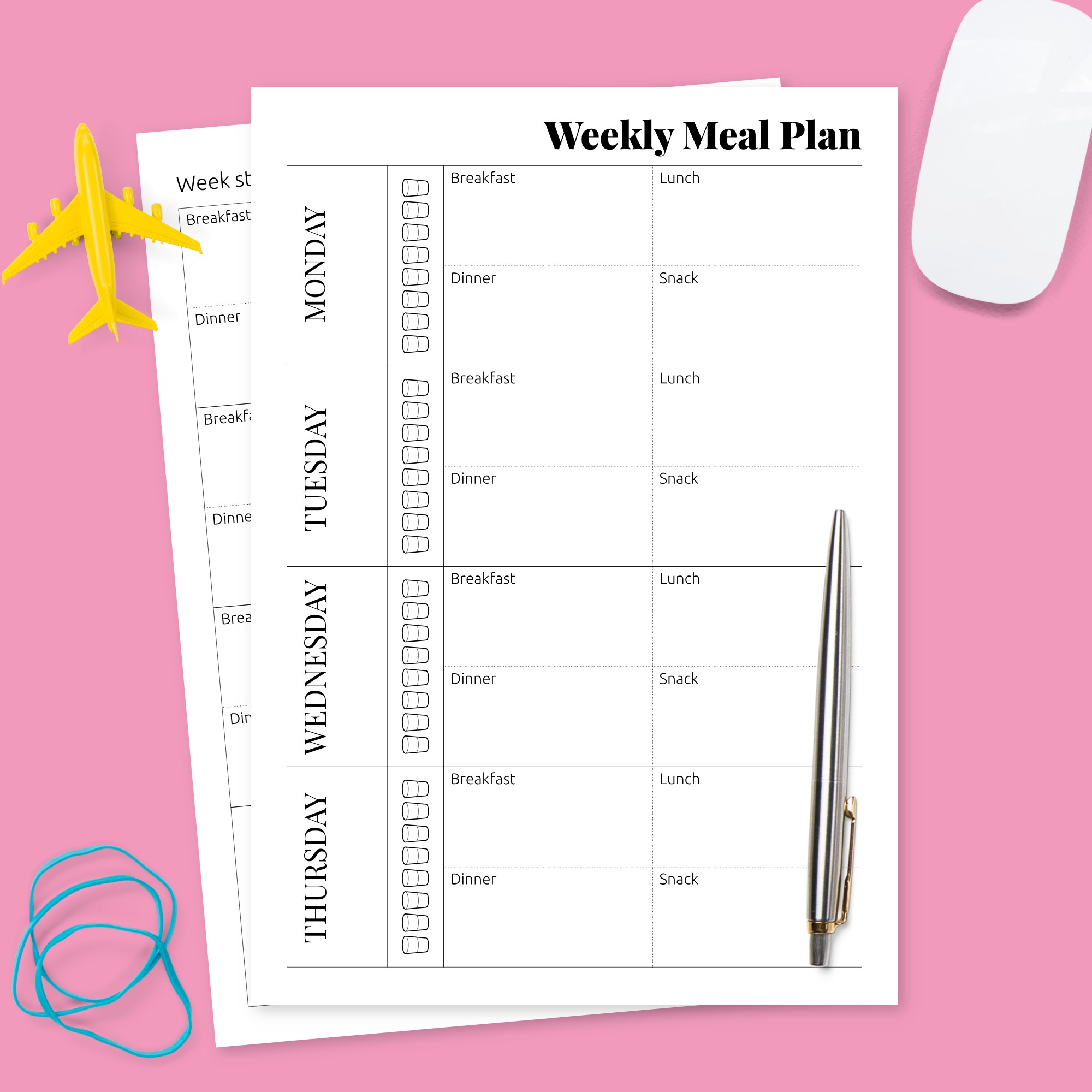 Weekly Meal Schedule Template - Printable PDF