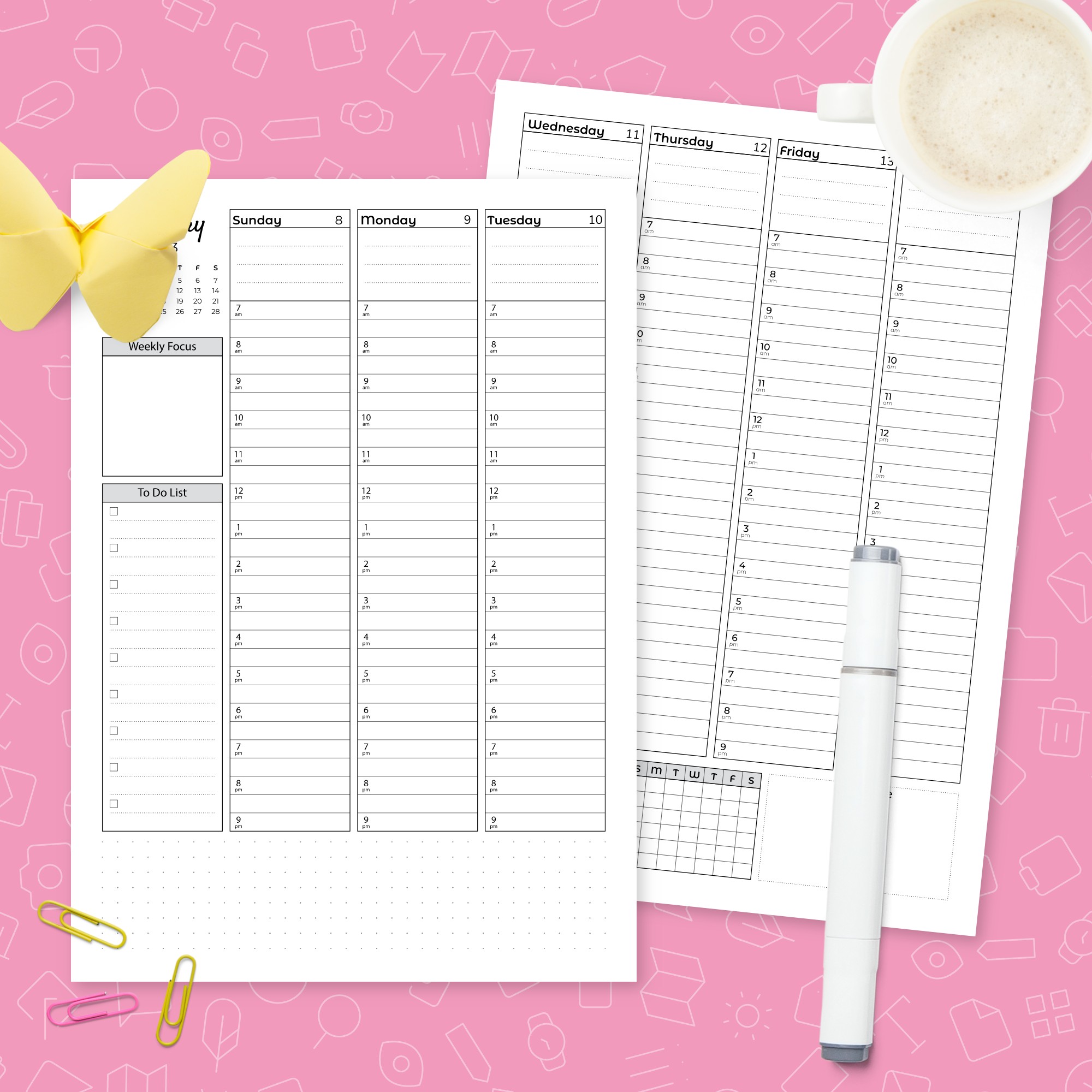 Weekly Organizer And To Do List Template - Printable PDF