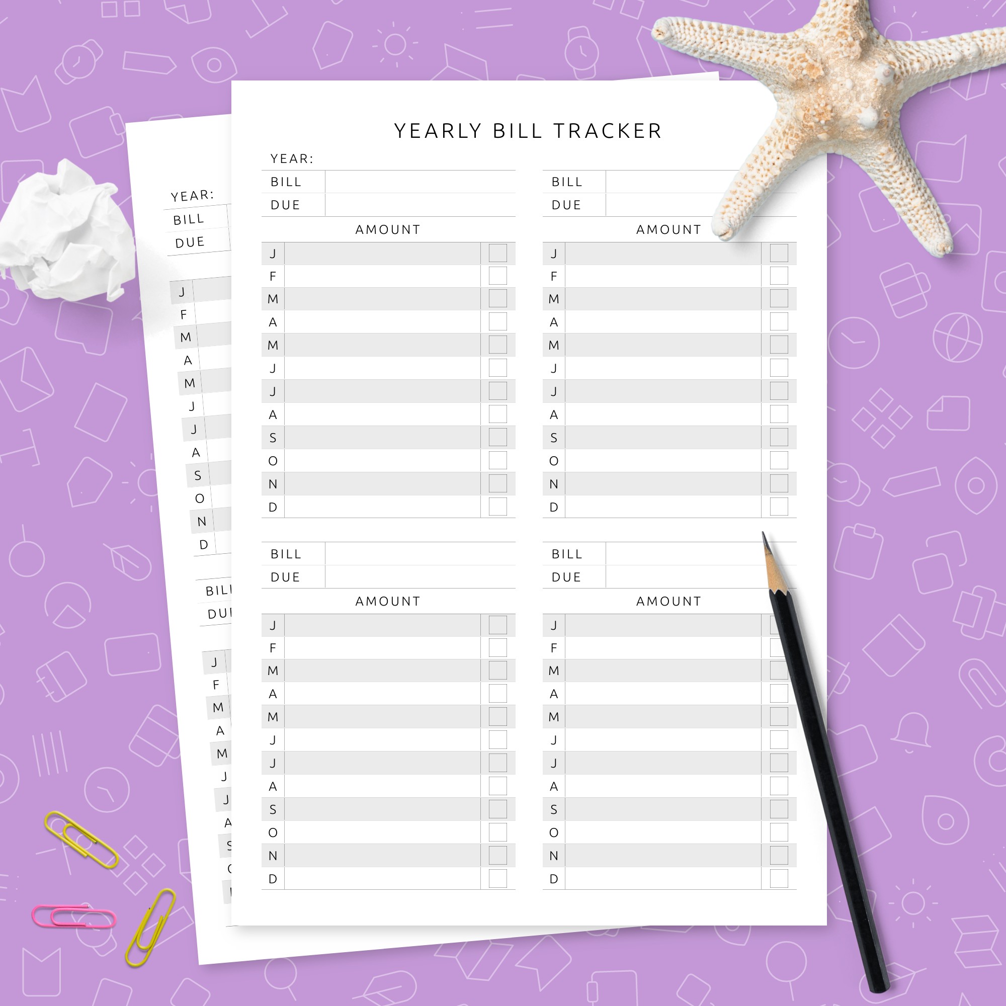 Yearly Bill Tracker Template Template - Printable PDF for Free Printable Yearly Bill Tracker