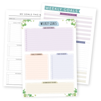 weekly planner worksheet pdf