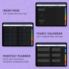 2024 Daily Productivity Digital Planner Template (Dark) PDF