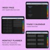 2025 Monthly Goals Digital Planner Template (Dark) PDF