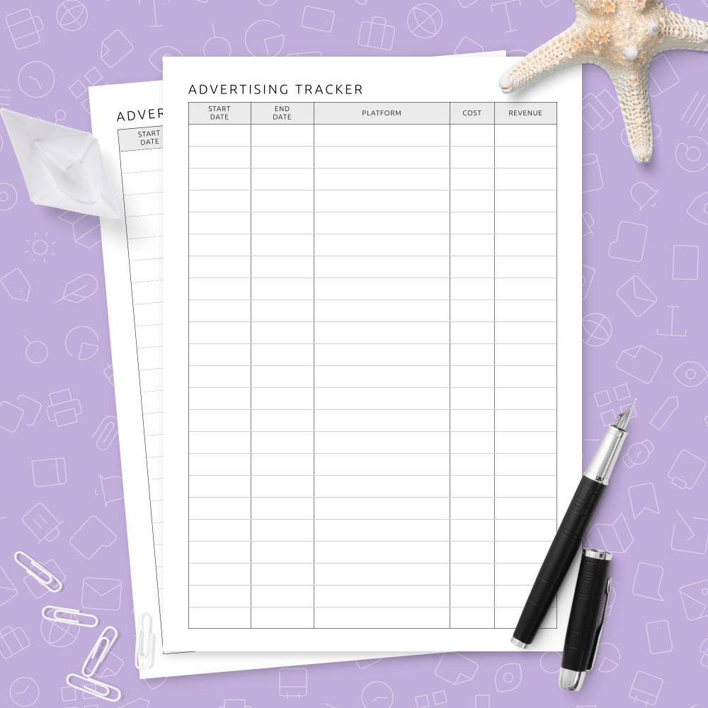 Download Printable Advertising Tracker Template Template