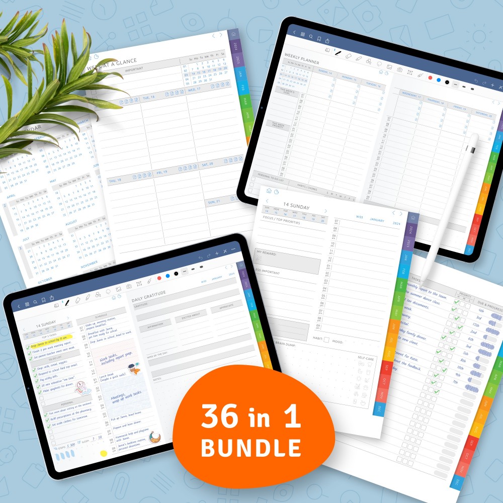 Download All in One Notability Planners Pack for GoodNotes, Notability