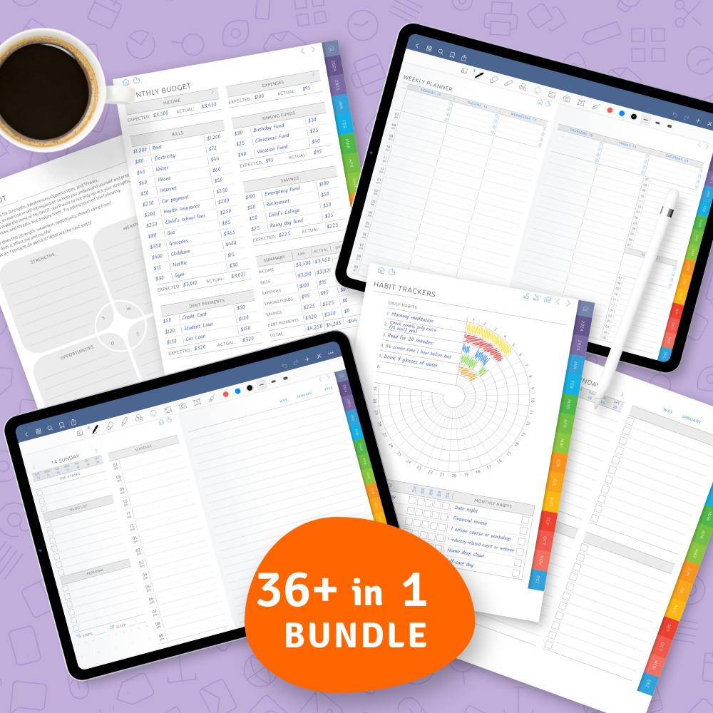Download All in One Penly Planners Pack for GoodNotes, Notability